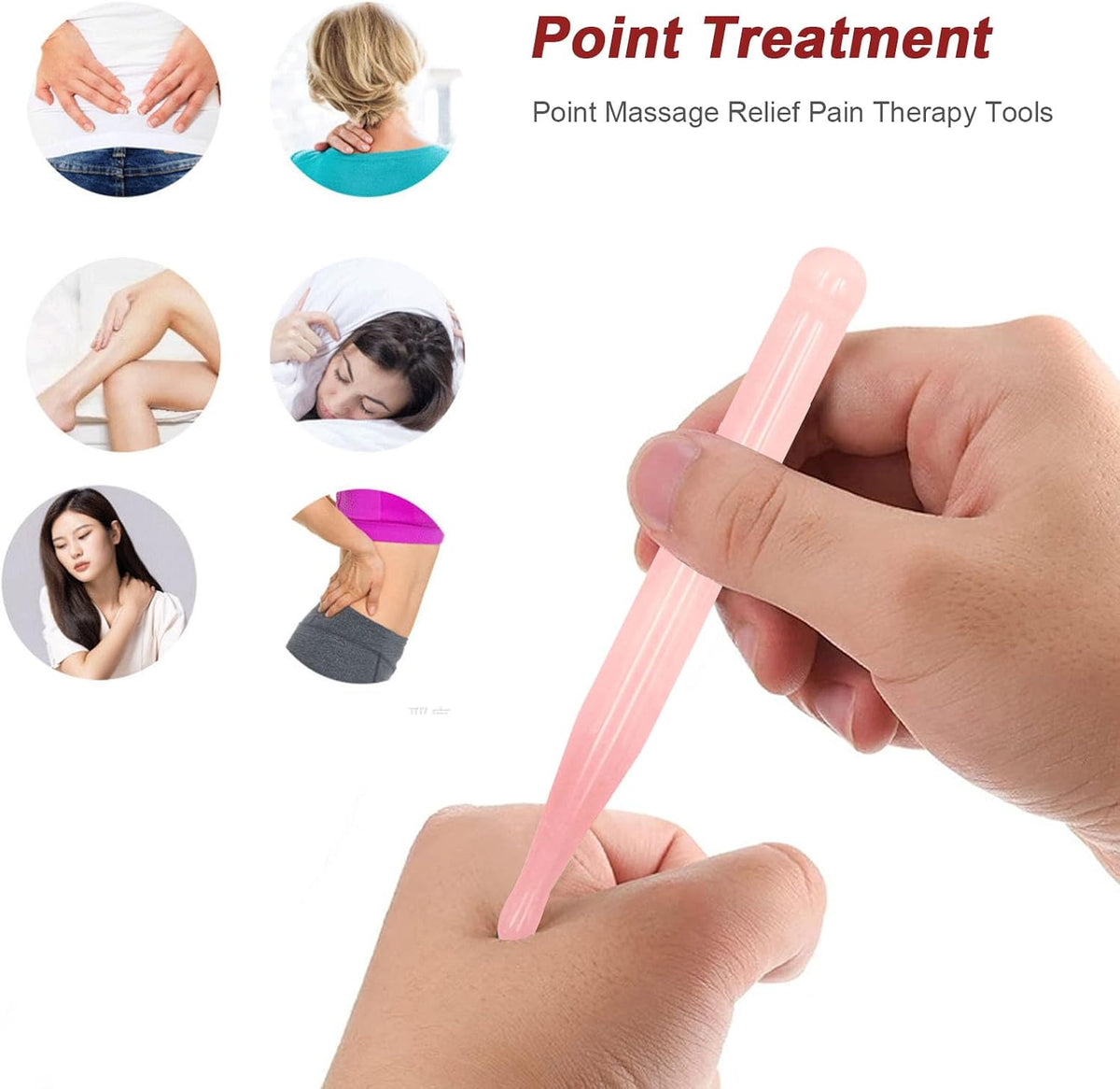 ideayard Acupressure Pen for Facial Skin Care-Deep Tissue 2Pcs Crystal Massage Tool-Point Massage Relief Pain Therapy Stone Tools Relaxing Trigger Self-Massage