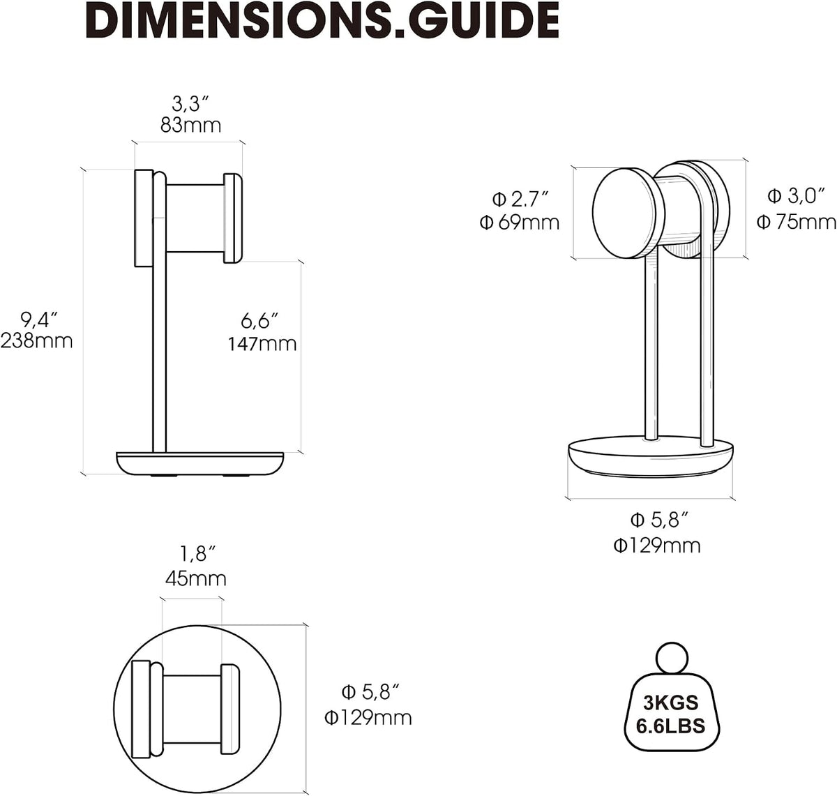 Fenge Headphone Stand for Desk, Headset Stand with Storage Base