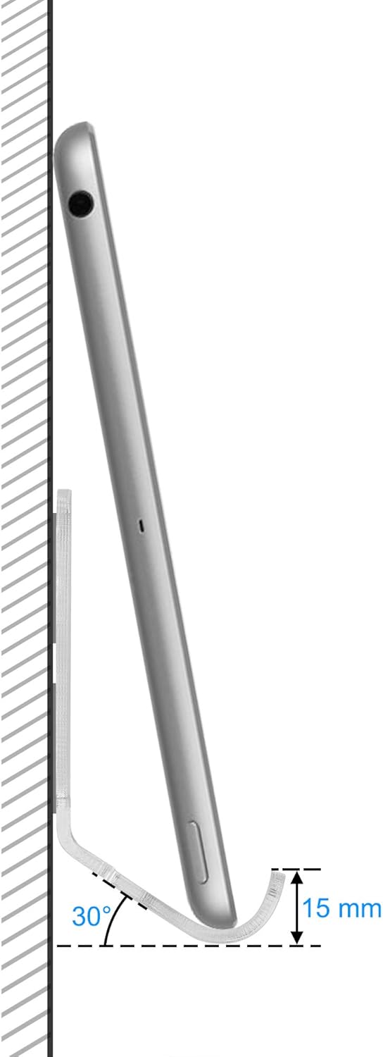 Adhesive Wall Phone Tablet Holder Mount Stand for Tablet Smartphones eReader Wall Holder Mount (Silky White & Transparent)