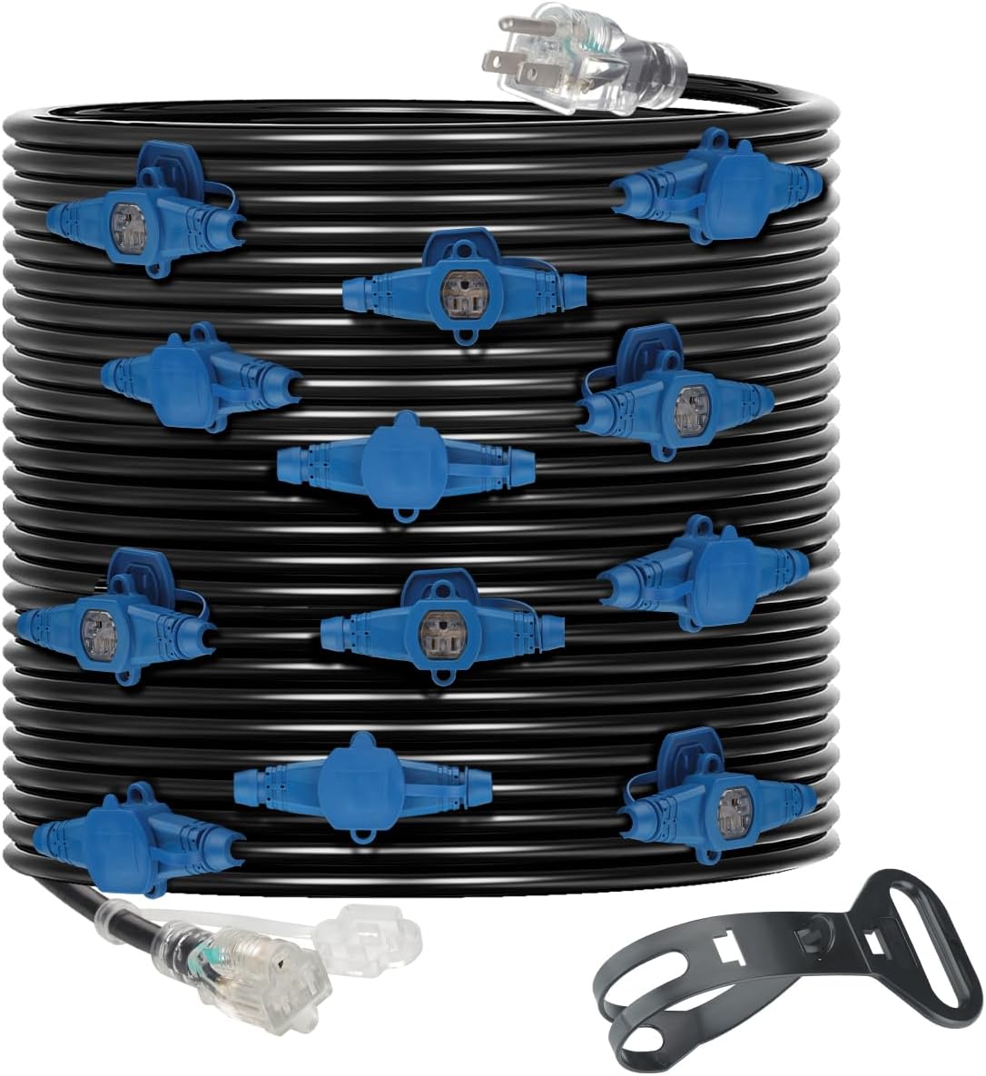 65 Feet Multi Outlet Extension Cord 12 Gauge 13 Nema 5-15R Outlets