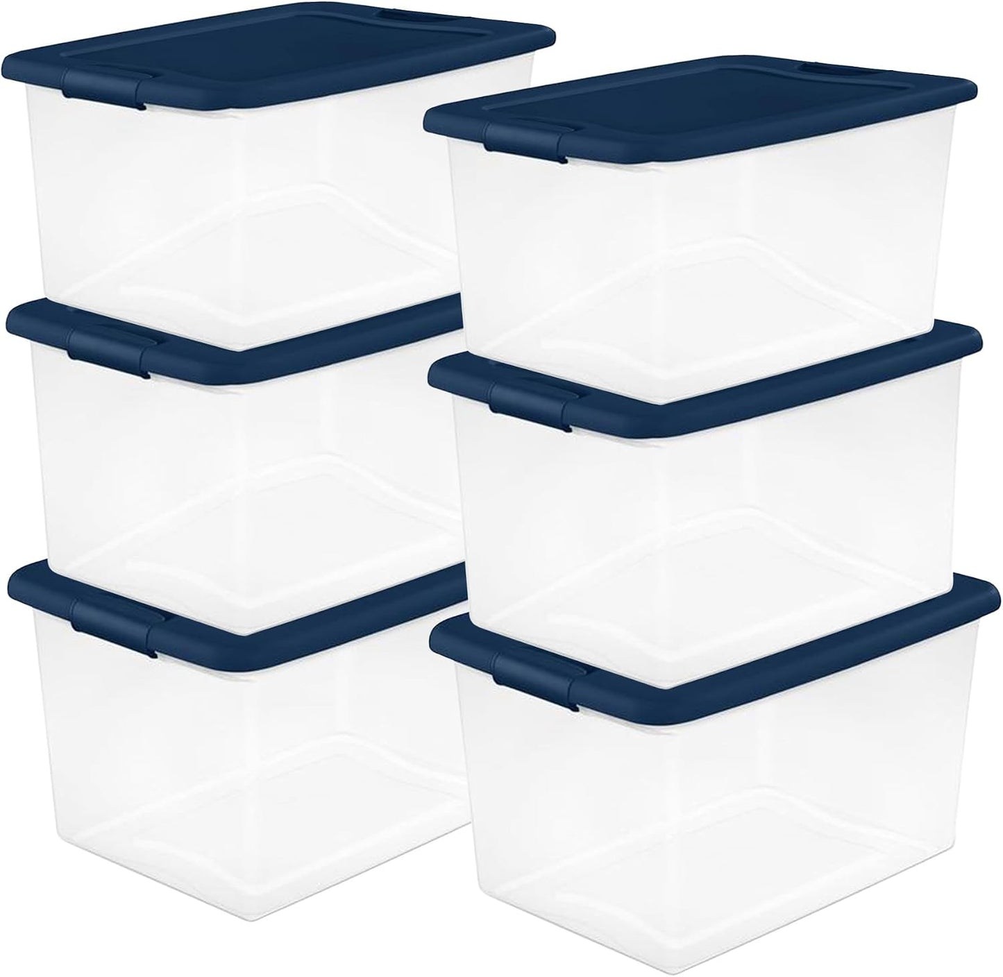 Sterilite Color Program, Large Clear Plastic Storage, 64 Quart, 24-Pack