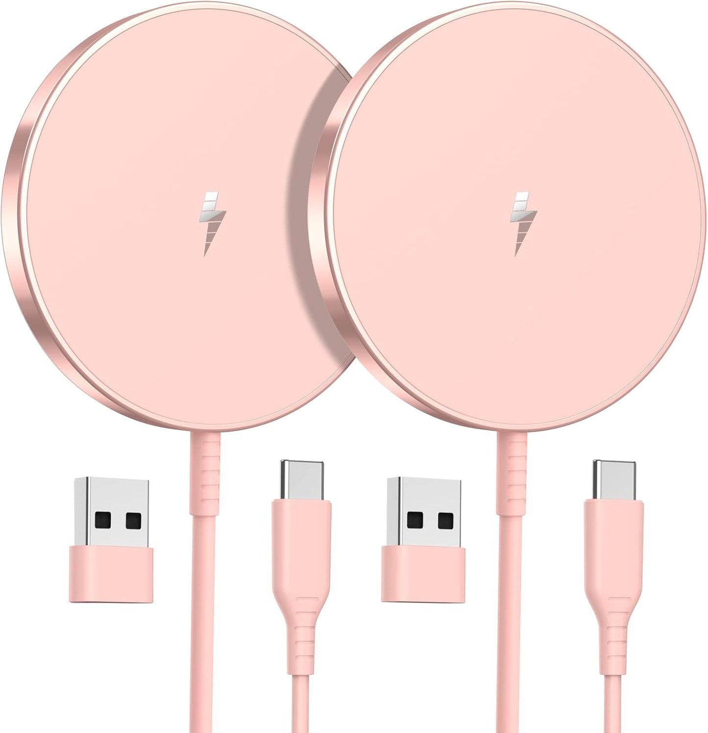 Magnetic Wireless Charger 15W Fast Mag Safe Charger for Cell iPhone 17 Pro Max/17 Pro/17 Air/17/16/15/14/13/12 Series 2 Pack Charging Pad for AirPods 3/2/Pro 2/Pro Original Replacement