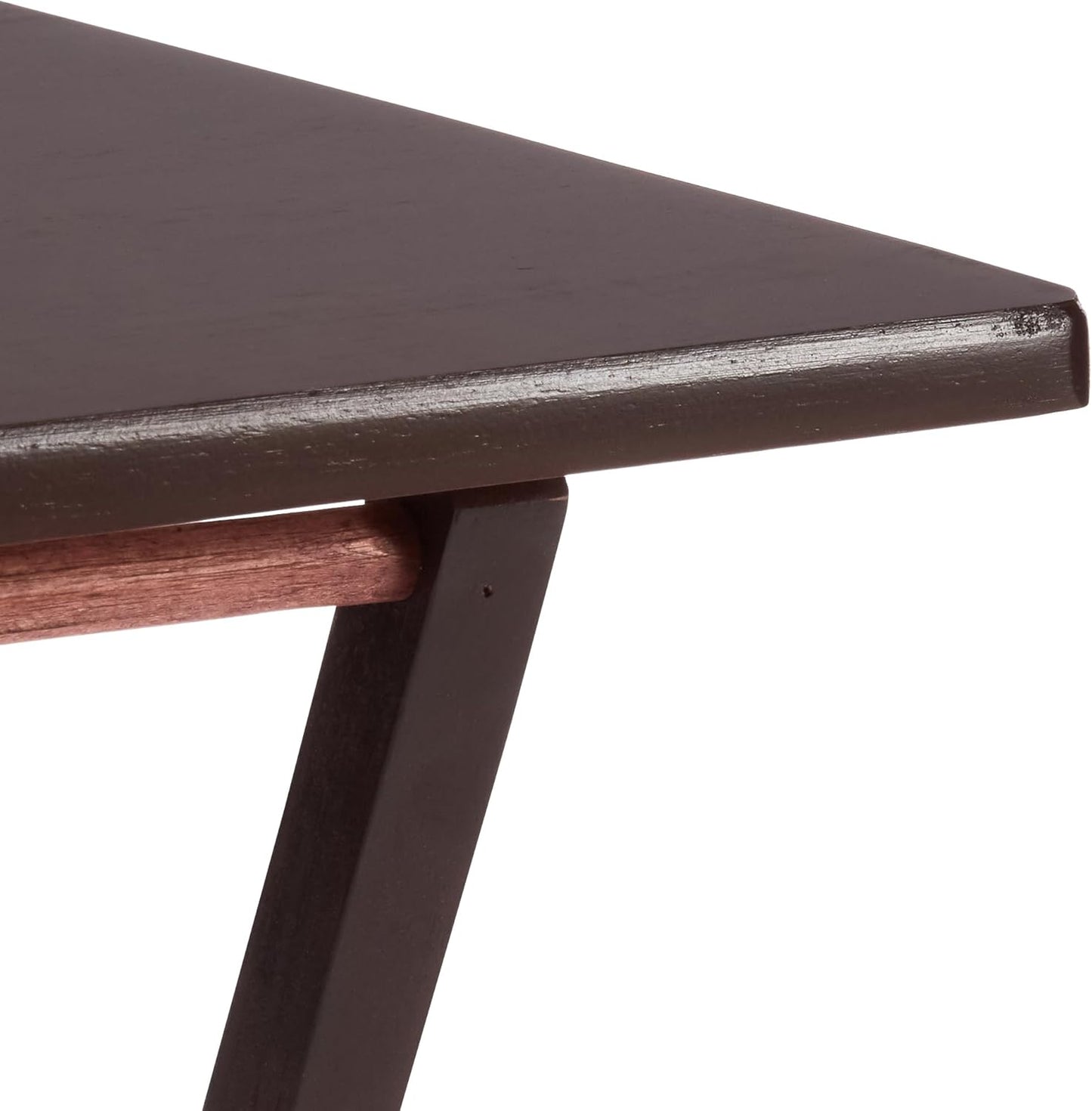 Amazon Basics Portable Foldable TV Tray Table with Storage Rack, Space-Saving Design, Sturdy Wood, 14.6"L x 19"W x 26"H, Espresso, 4-Pack