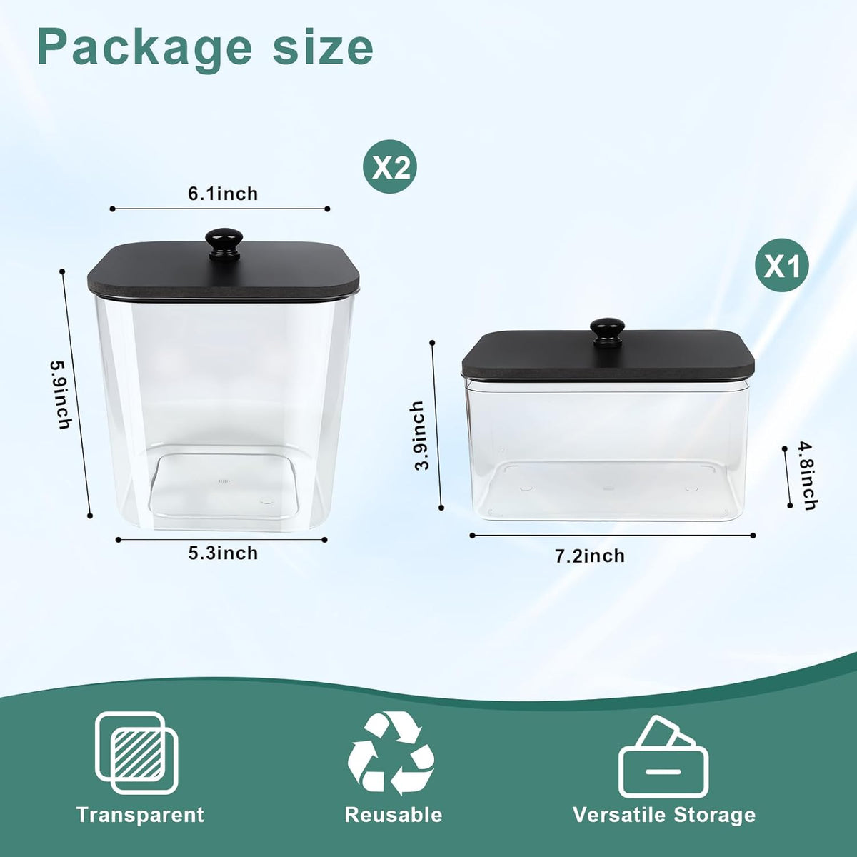 POLRAI 3 Pack Laundry Pod Containers and Dryer Sheet Holder with Bamboo Lids and Labels Laundry Room Organization Containers for Scent Booster Powder Detergent Pods Storage
