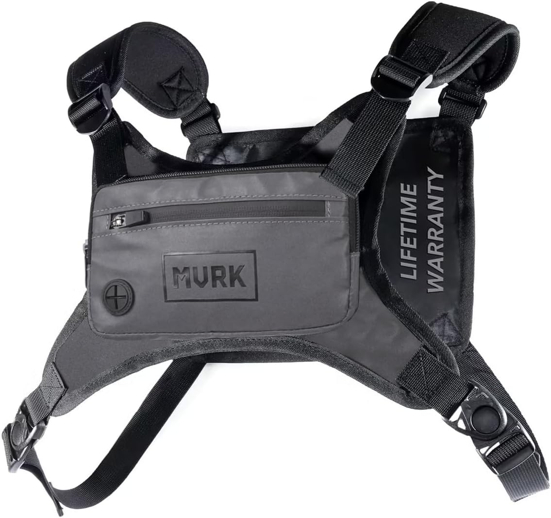MVRK Water Resistant Running Vest Chest Pack, Phone Holder for Running, Lightweight Training Pack with Reflective Detail
