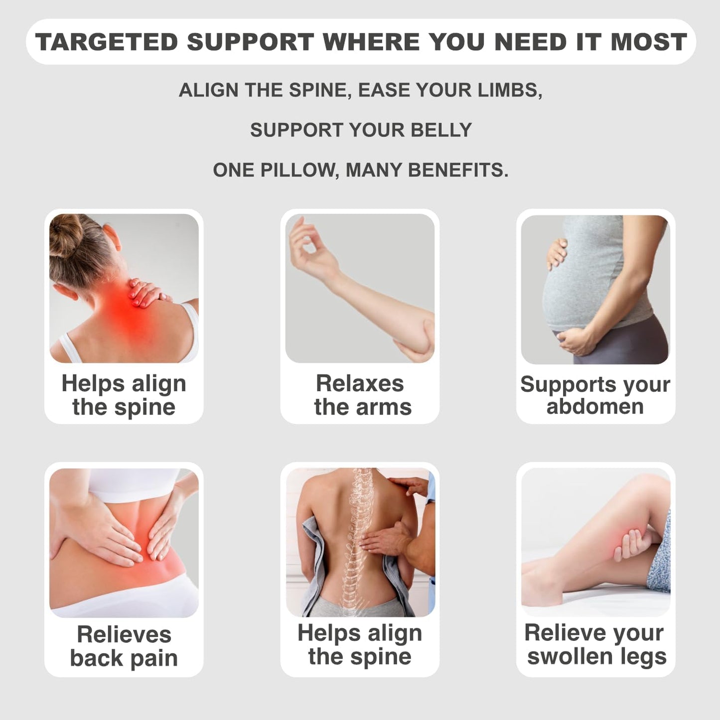 Pregnancy Pillow - Adjustable Maternity Support for Back & Belly, Multi-Use Body Pillow with Soft Cover, Must-Have for Pregnancy