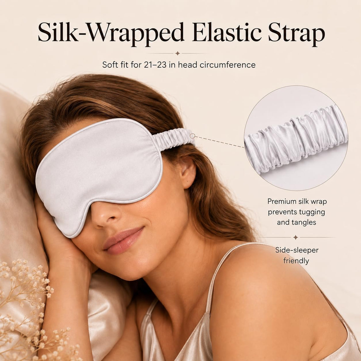 Silk Sleep Mask Light Blocking Luxury 100% Mulberry 19mm Silk Eye Mask Eye Cover Blindfold Ultra Soft Light & Comfy Anti Aging Skin Care with Travel Bag Gift Package