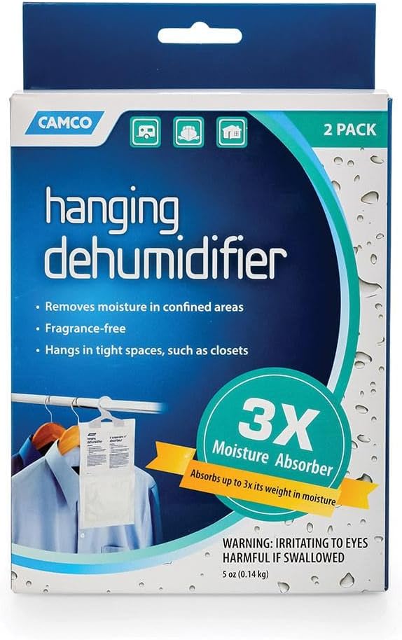 Camco 44284 Moisture Absorber Refill - Resealable Bag, Absorbs Up to 3X Its Weight in Water, Reduces Moisture and Humidity in Offices, Closets, Bathrooms, Kitchens, Boats, RVs and More - 42 oz