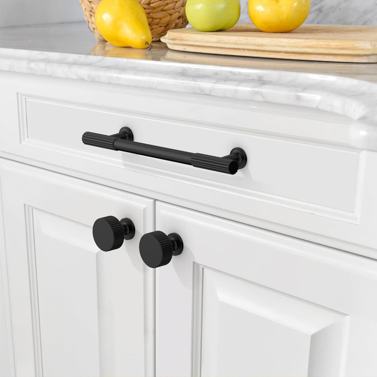 Amerdeco 10 Pack Matte Black Cabinet Pulls 5"
