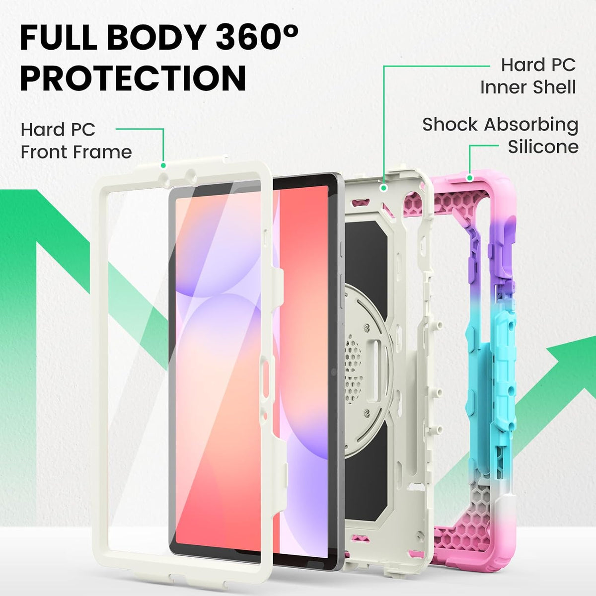 SEYMAC Case for Samsung Galaxy Tab S10 Lite/S10 FE/S9 FE/S9 5G 11", Pink