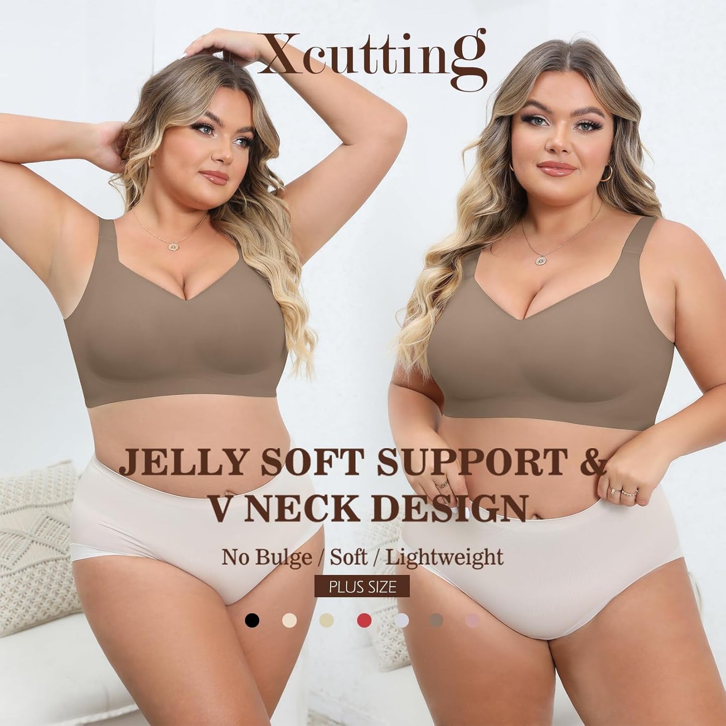 Xcutting Women Wirefree Bras for Women Full Coverage No Underwire Everyday Bras Comfortable Wireless Padded Bras