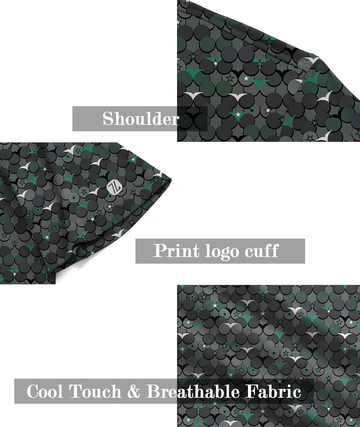 ZITY Men's Golf Shirts Short Sleeve Moisture Wicking Performance Print Patterns Casual Collared Golf Polo Shirt for Men
