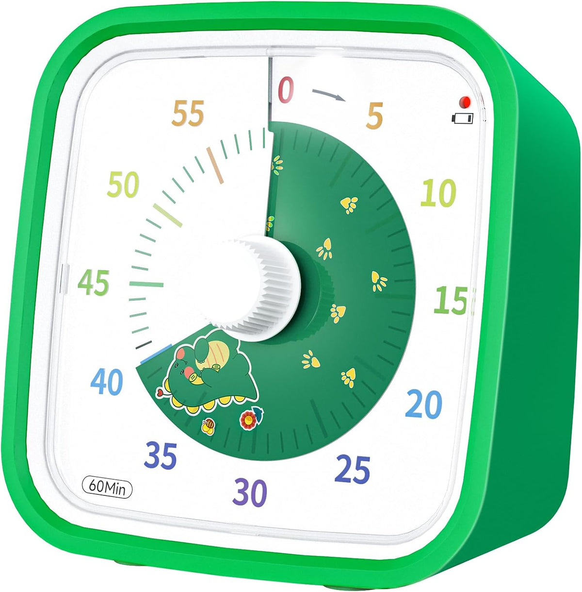 Yunbaoit Dinosaur Visual Timer for Kids, 60-min Countdown Timer, Green