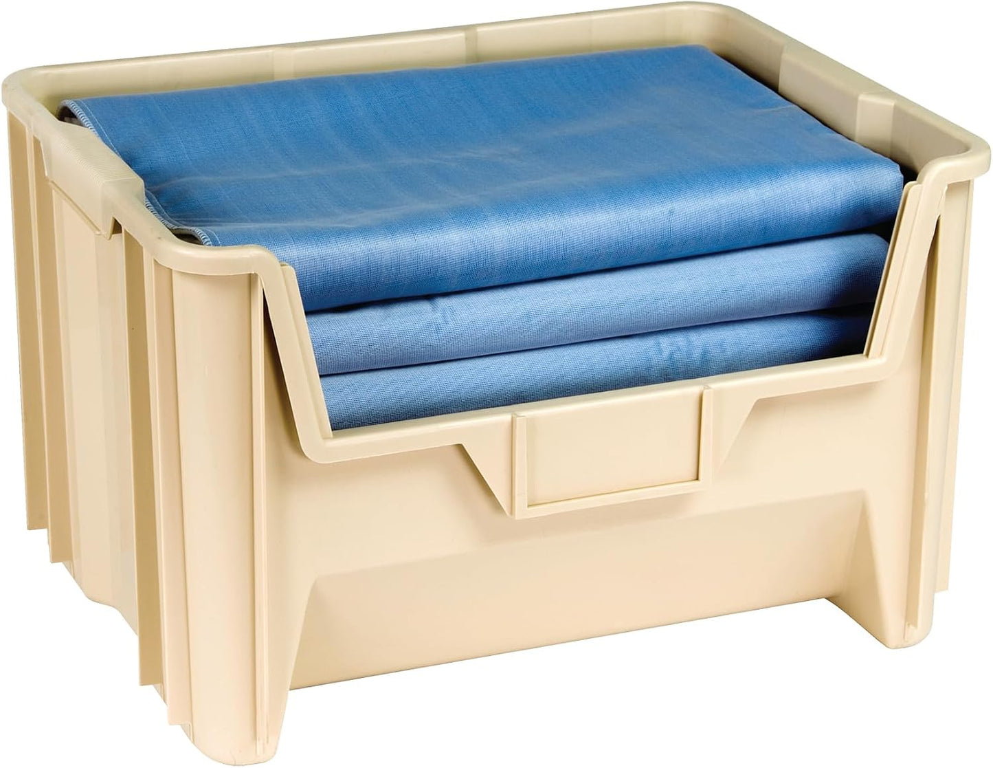 HE HUDSON EXCHANGE 20" x 15" x 12.5" Plastic Giant Stackable Hopper Bin, Tan
