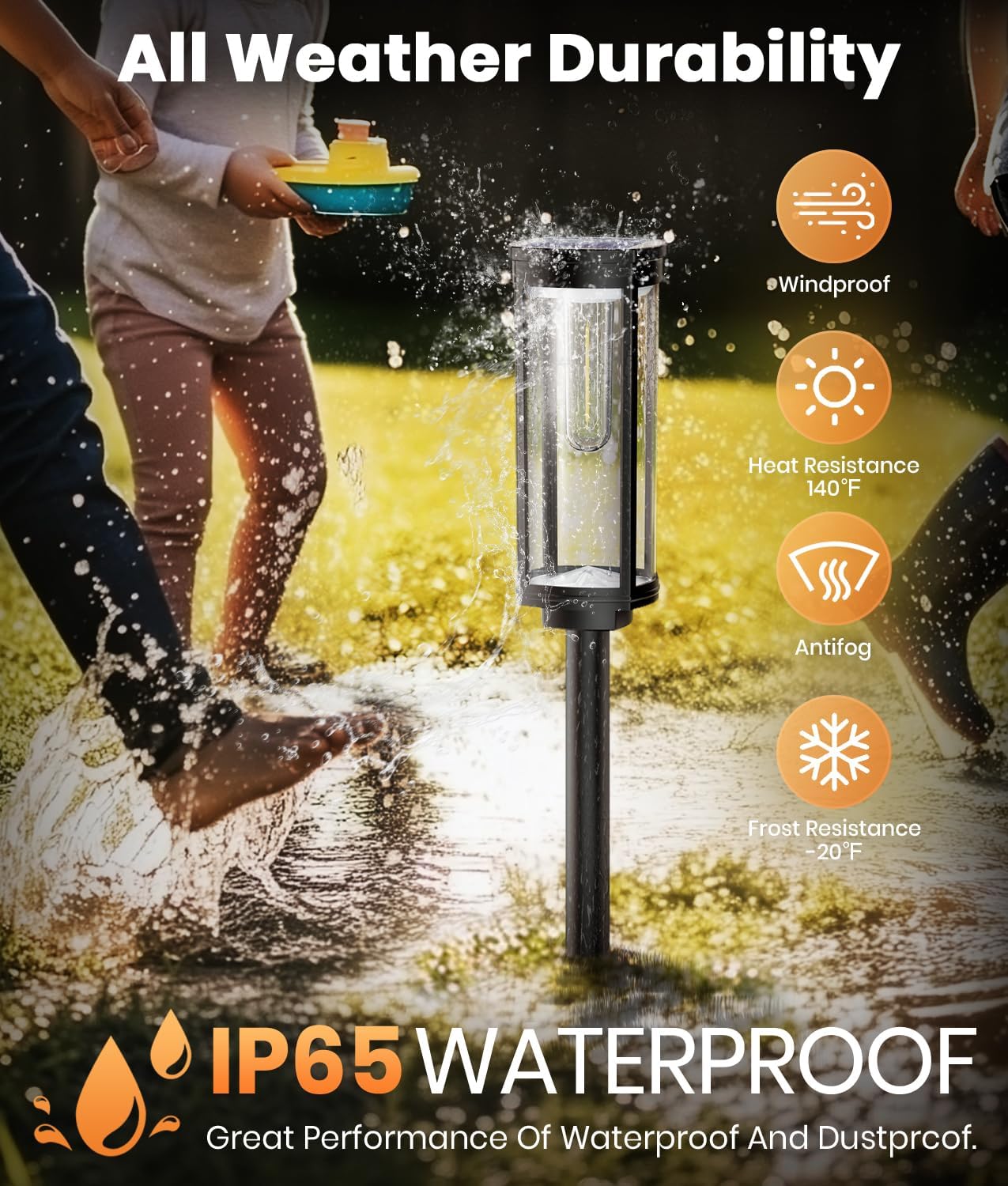 ALFIOT Solar Pathway Lights Outdoor Warm White 8-Pack Waterproof IP65, Auto On/Off Solar Powered Walkway Lighting for Driveway Yard Garden, Upgraded Landscape Lights Outside