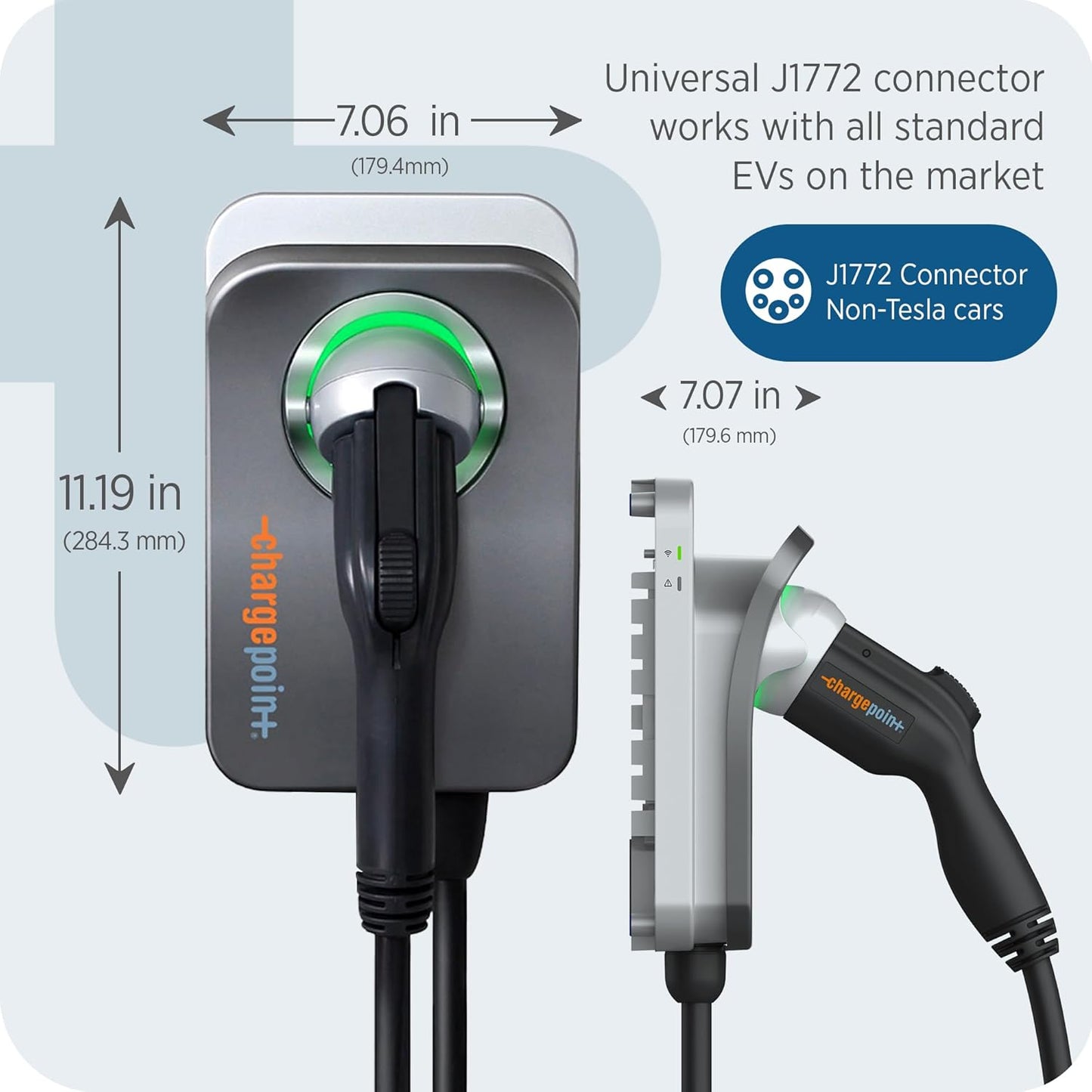 ChargePoint HomeFlex Level 2 EV Charger J1772 - Fast Smart Battery Power Charging at Home for Electric Automobile Vehicles- Hardwired for Electric Car