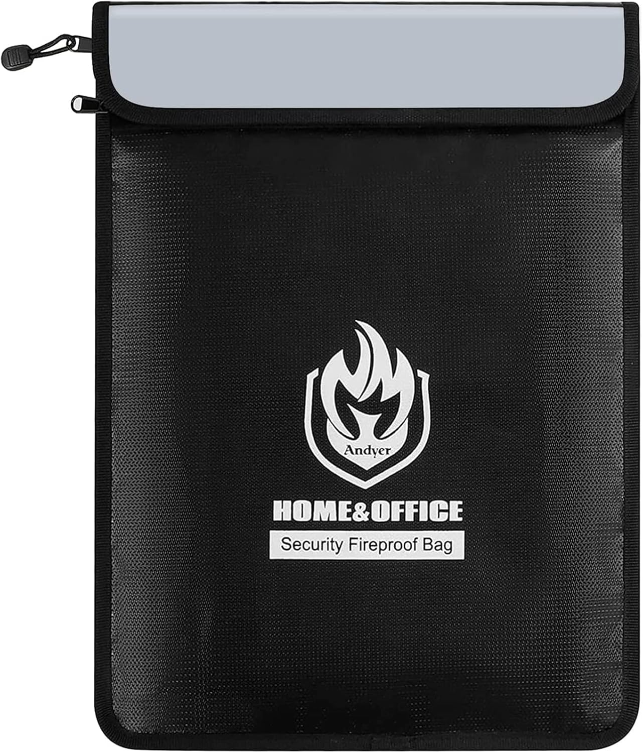 Upgraded Two Pockets Fireproof Document Bag (2000℉), andyer 15”x 11”Waterproof Fireproof Money Bag for Cash with Zipper, Important Document Storage Organizer for Valuables, Legal Documents Safe