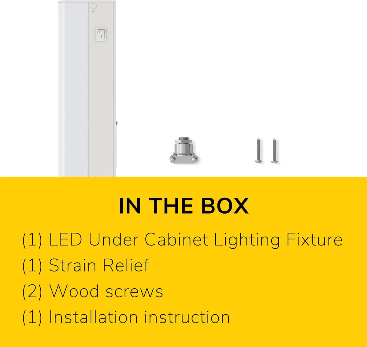 GETINLIGHT 12-inch Hardwired Only LED Under Cabinet Lighting, Daylight White(5000k), Dimmable, Matte White Finished, ETL Listed, IN-0201-11-WH-50