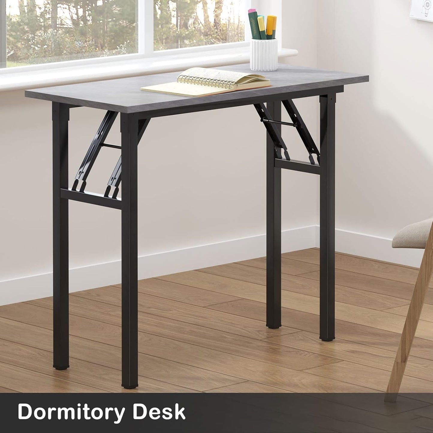 Need Small Desk, 31.5 x 15.7 Inches No Assembly Foldable Writing Table,Sturdy and Heavy Duty Folding Computer Desks for Small Space/Home Office/Dormitory AC5LB(80 * 40)