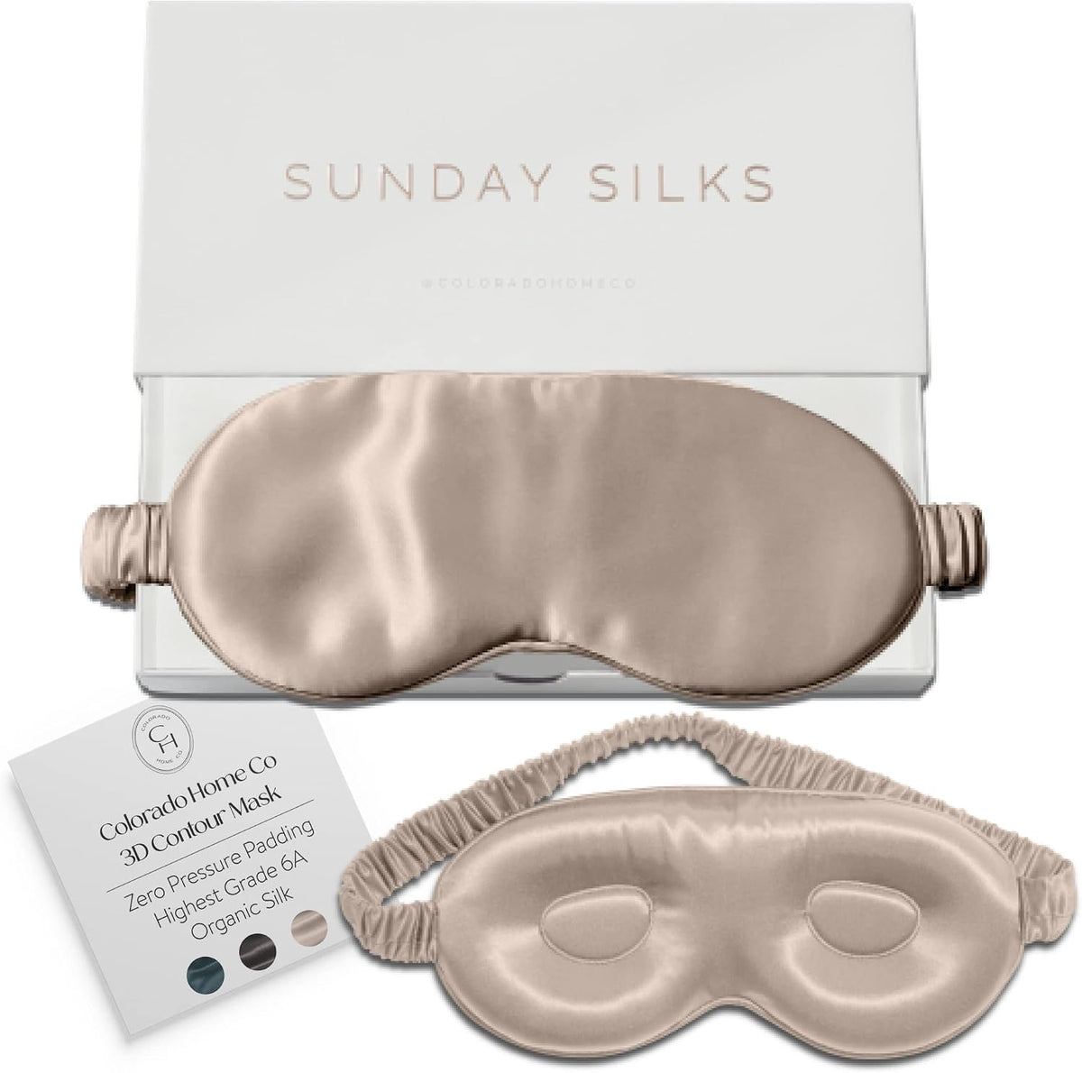 Silk Sleep Mask for Women and Men - Silk Eye Mask for Sleeping, Blindfold, Eye Covers, Pack of 2