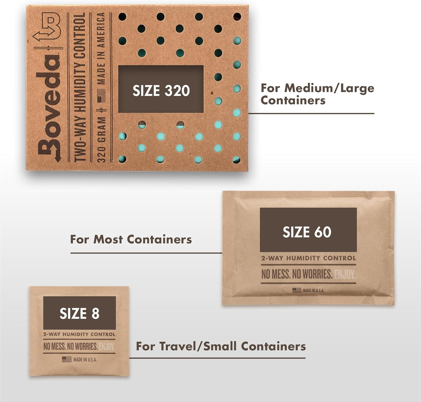 Boveda for Cigars/Tobacco | 69% RH Humidity Control Packs | Size Large for Use with Up to 25-100 Cigars | Patented Technology For Cigar Humidors | 4-count Resealable Bag