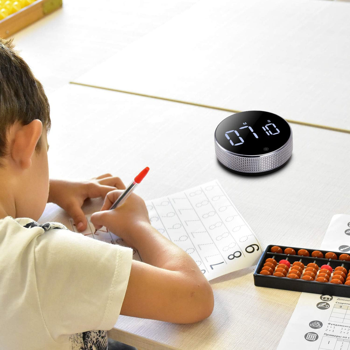 Timers, Kitchen Timer for Kids, Digital Countdown Magnetic Egg Timer for Cooking, with Constant Light Function for classrooms, Quiet for Children and Teachers…Black
