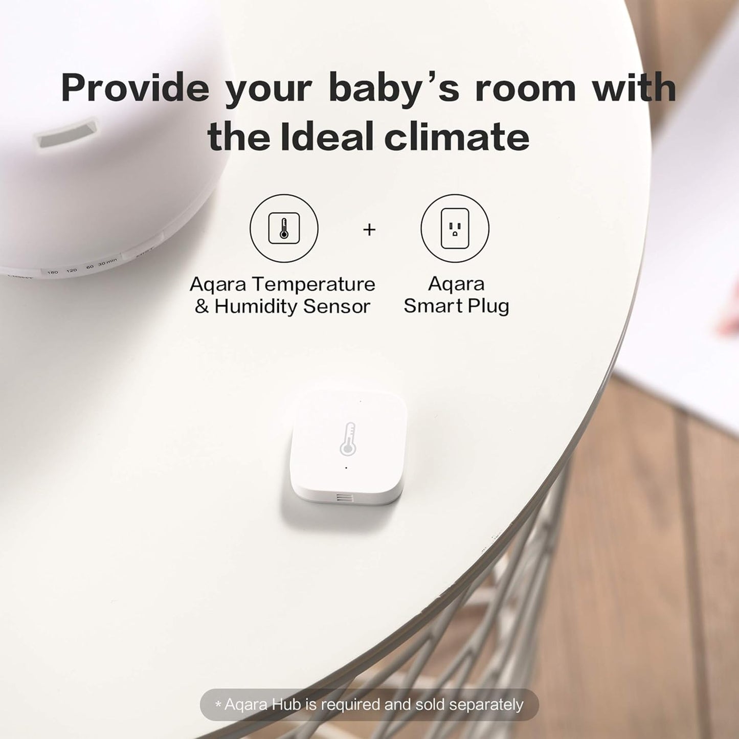 Aqara Zigbee Temperature and Humidity Sensor, Wireless Thermometer Hygrometer for Home Automation, Remote Monitoring, Requires Aqara Hub (not 3rd-Party), Compatible with Apple HomeKit, Alexa, IFTTT