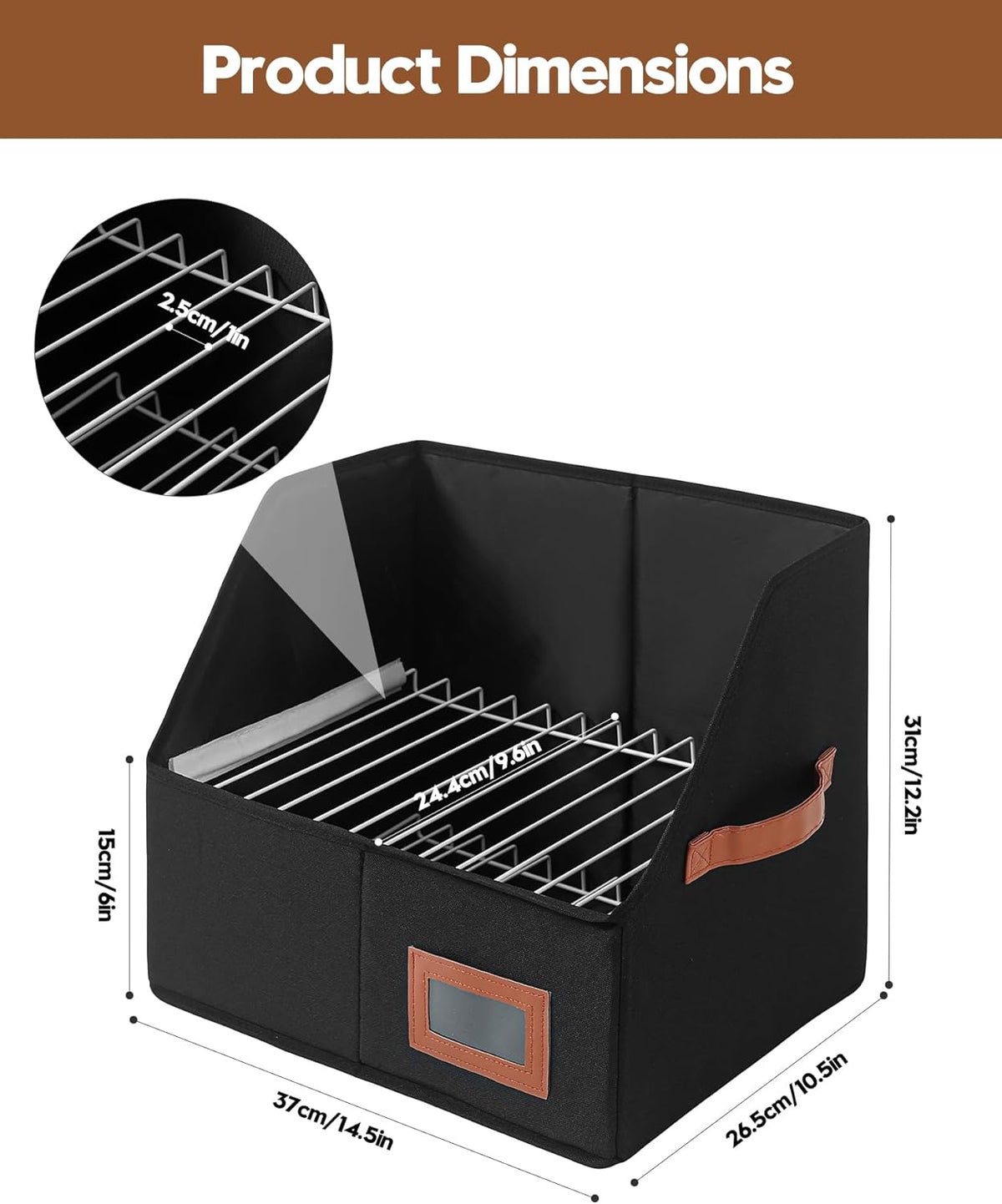 Qozary Clipboard Holder for Classroom-2 Pack Foldable Clip Board Storage Organizer Basket with Handle for Easy Carrying, Classroom Office Desk Organizer Bin, Clipboards Not Included