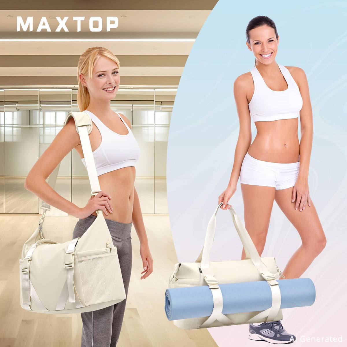 MAXTOP Women's Yoga Bag with Shoe Pouch,Travel Bag for Gym Workout Daily