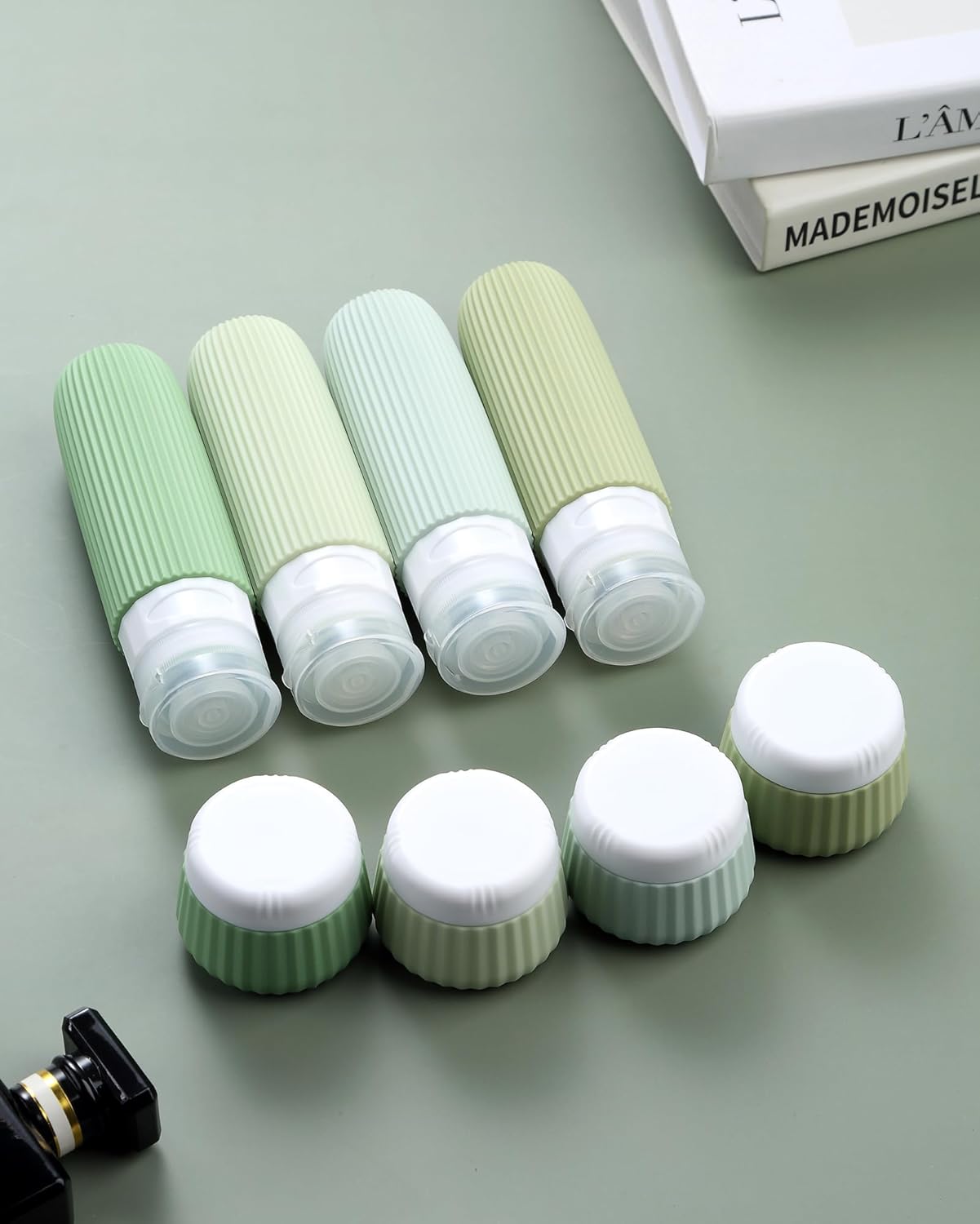 Mrsdry Travel Bottles 8 Pack, TSA Approved 3 oz Travel Containers with Clear Bag, Leak Proof Silicone Squeezable Essentials Jars