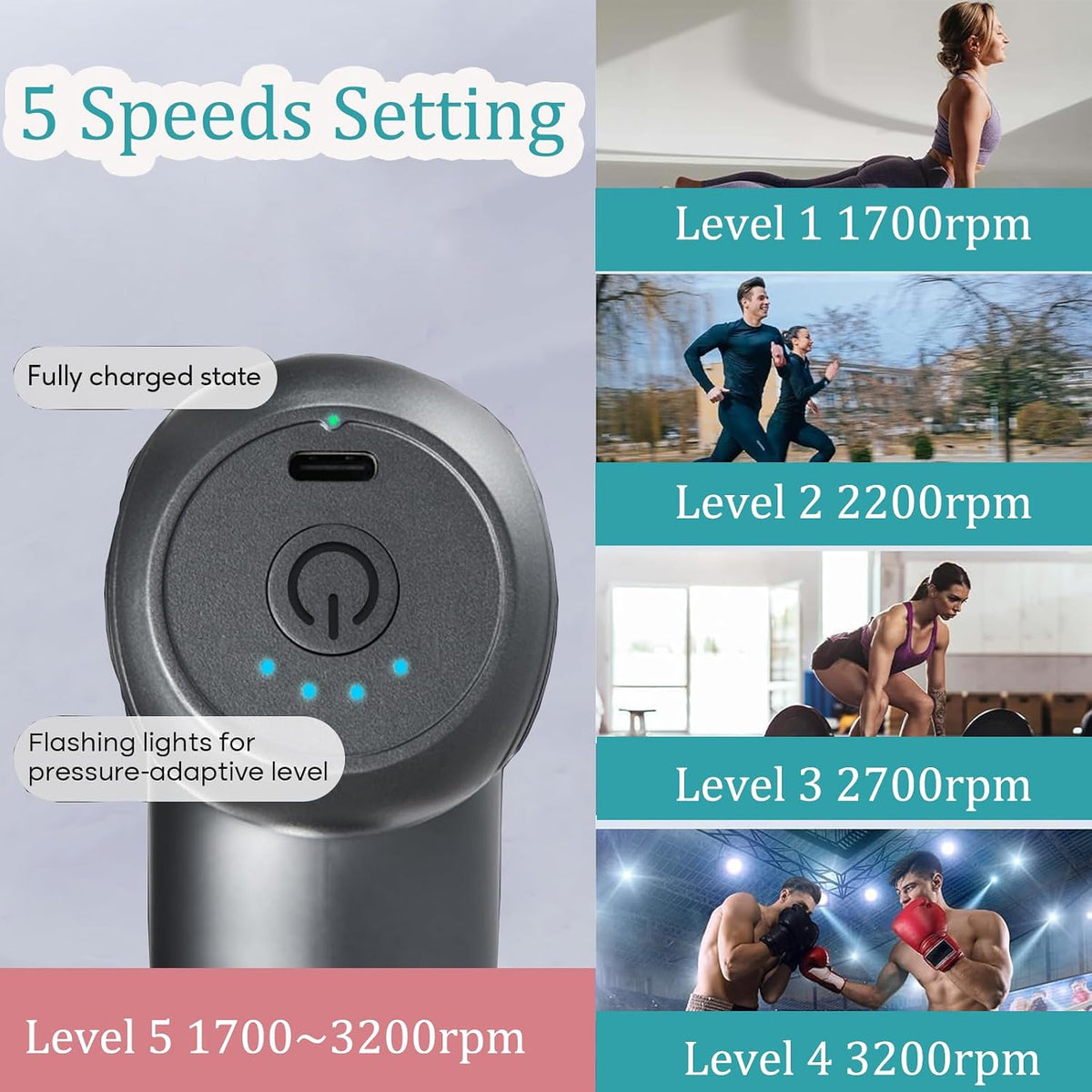 Massager Gun, Heat and Cool Muscle Massager for Back Pain Relief
