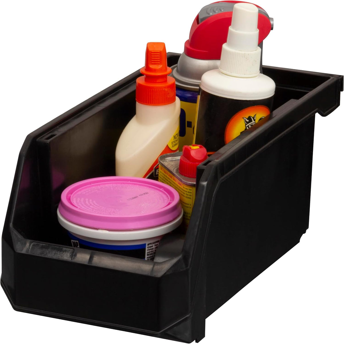 ReadySpace Plastic Containers for Organizing and Storage Bins for Closet, Kitchen, Office, Garage or Pantry Organization, Stackable Bins, Medium (11" x 5" x 5.5"), 8-Pack, Black