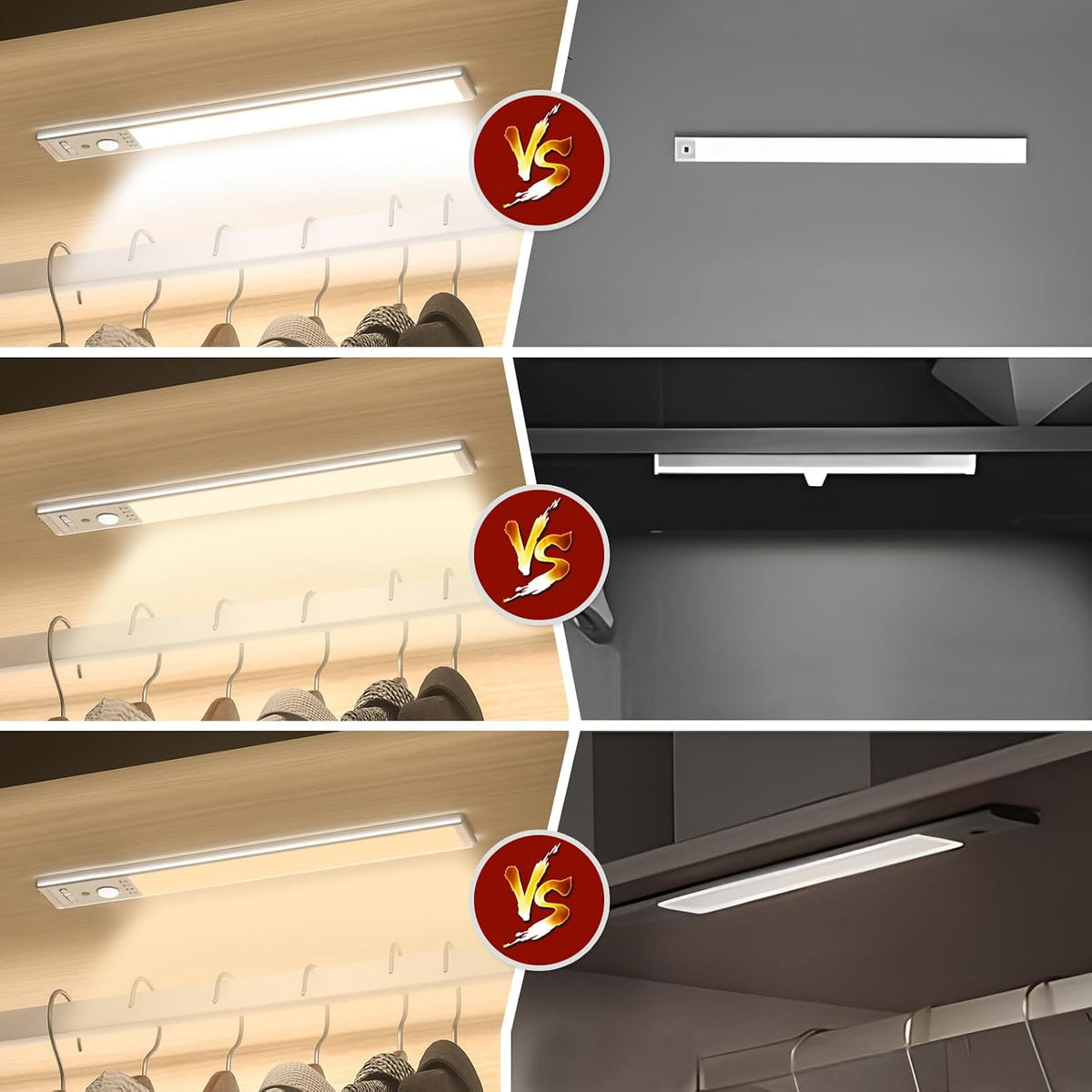 10 Inch Under Cabinet Lighting, 3 Color Motion Sensor Light 2 Pack