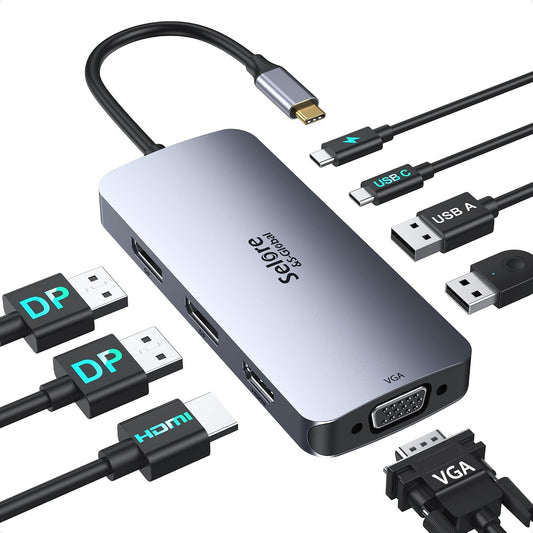 USB C Docking Station Dual DisplayPort Monitor USB C Hub DisplayPort