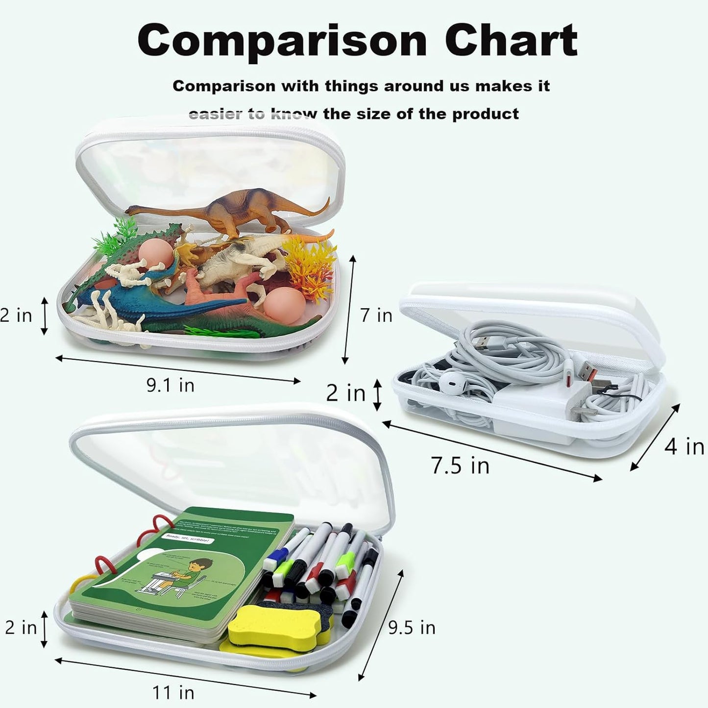 Clear Hard Shell Zipper Case,3PCS Transparent Clear Laser Zipper Pouches,Hard Side Plastic Case Set,Portable Travel Storage Organizer Bins