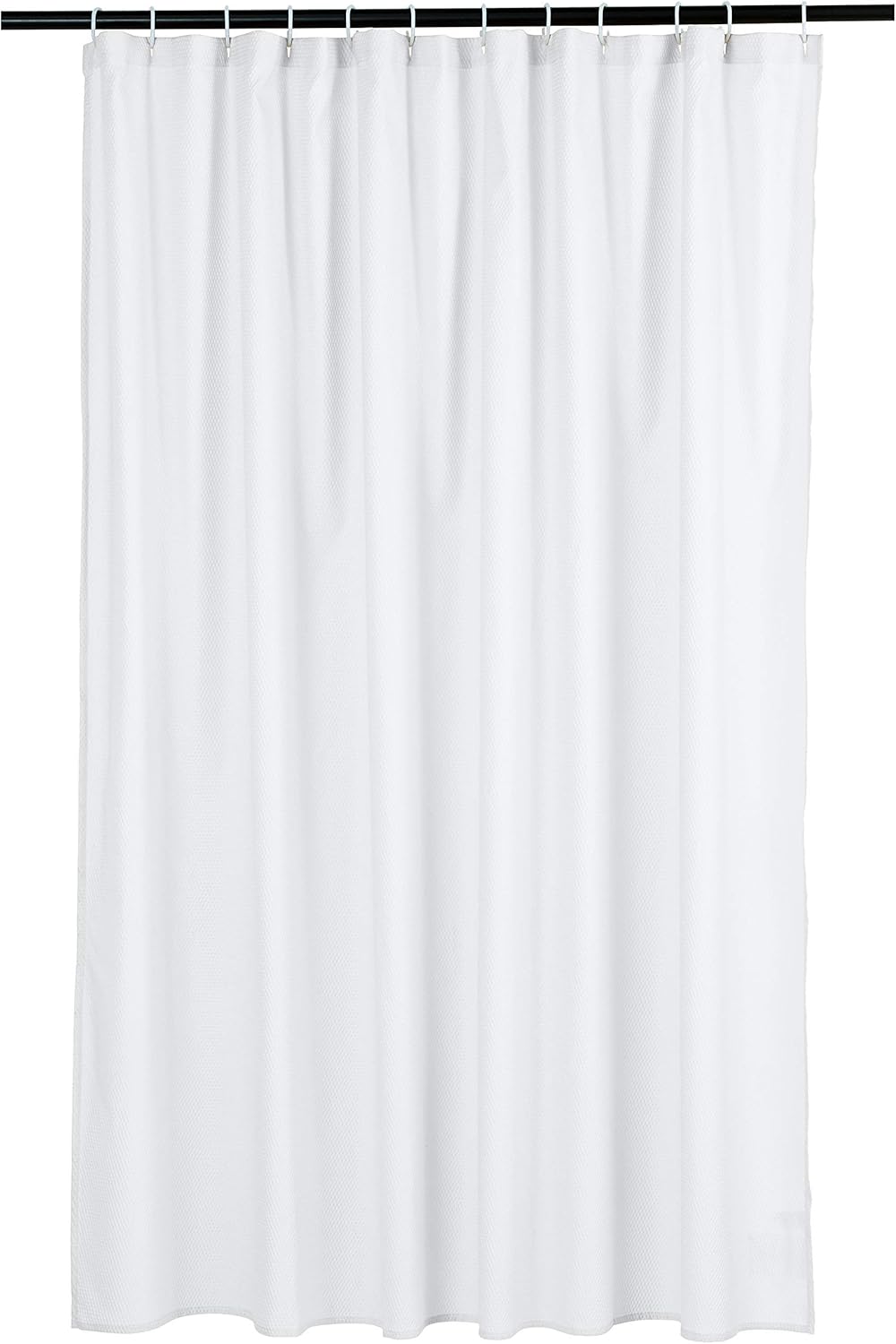 Amazon Basics Waffle Weave Bathroom Shower Curtain, 100% Polyester, 72" x 72", Navy Blue