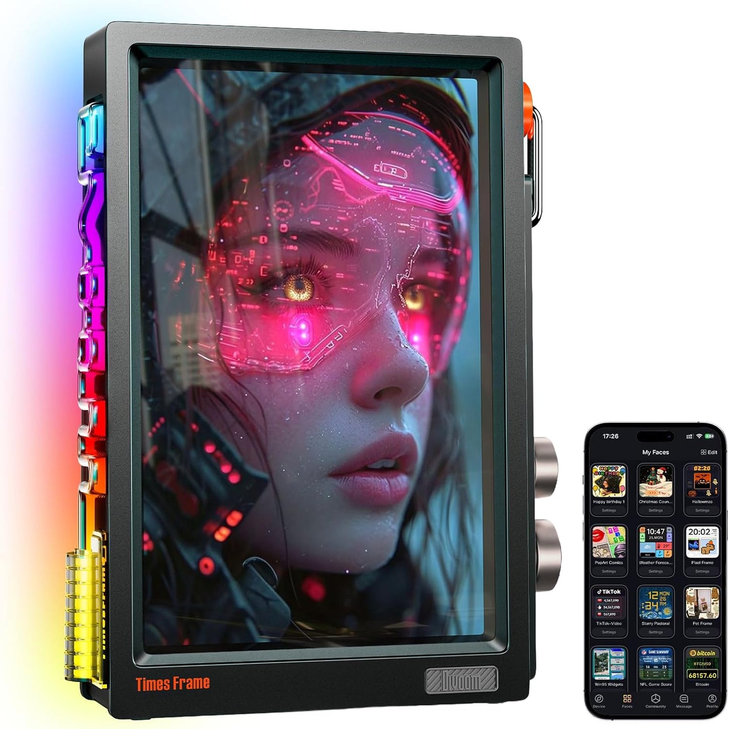 Divoom Times Frame – 10.1" WiFi 6 Digital Picture Frame & Smart Desk Display, No Subscription | 64GB | Send Photos, Videos & AI Styles + Live Widgets (Weather, Calendar, etc)–Perfect Personalized Gift