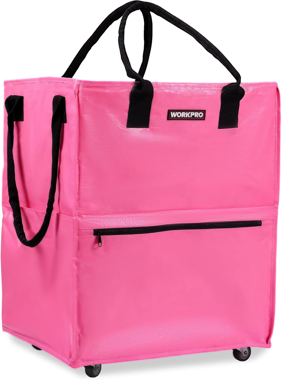 WORKPRO Large Rolling Grocery Bag, 36-Gallon Tote with 5 Wheels, 110 lbs Capacity, Dual Carry, Wide Zipper & Extra Storage for Shopping, Laundry & Moving