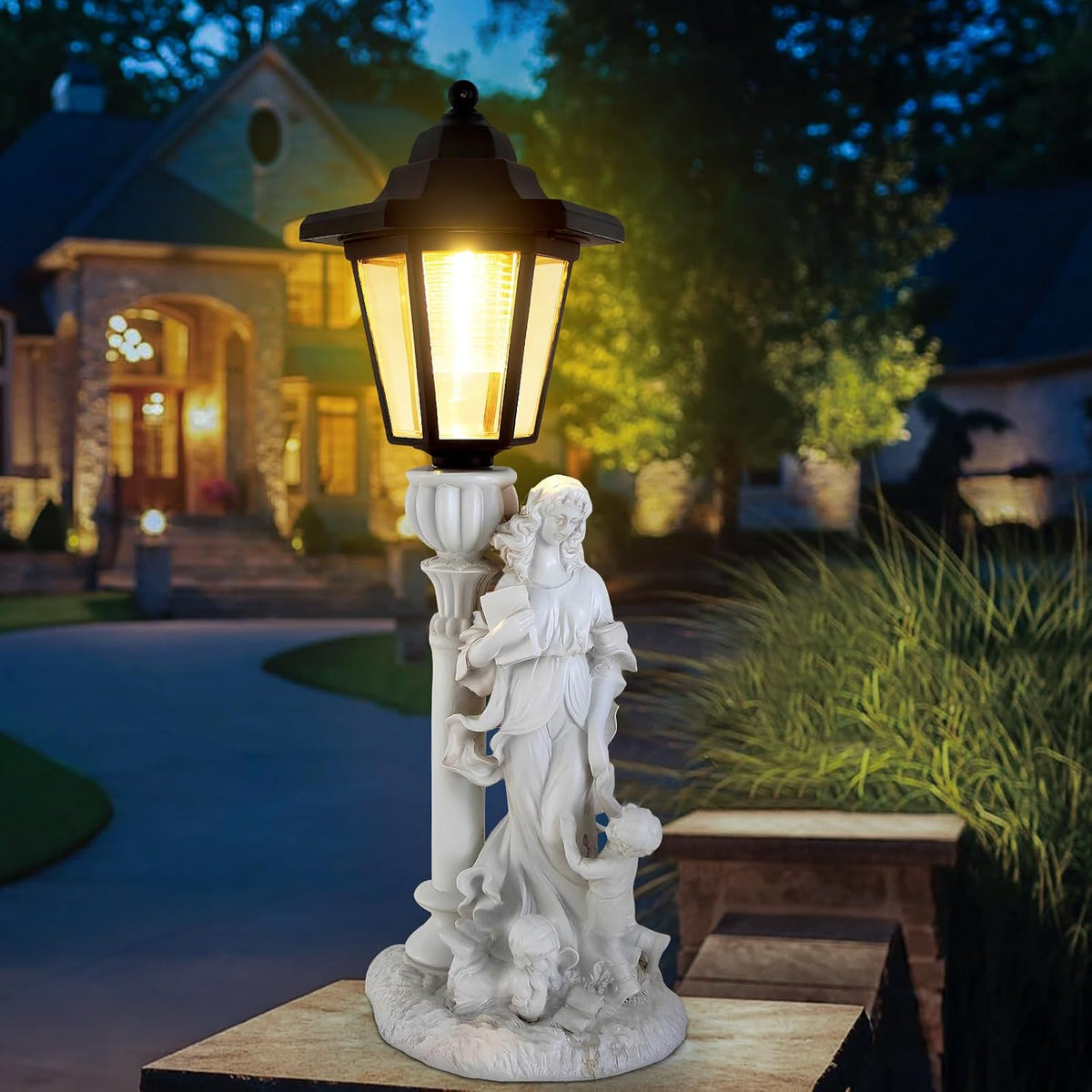 Solar Motherly Love Garden Decor, Outdoor Statues with Lantern