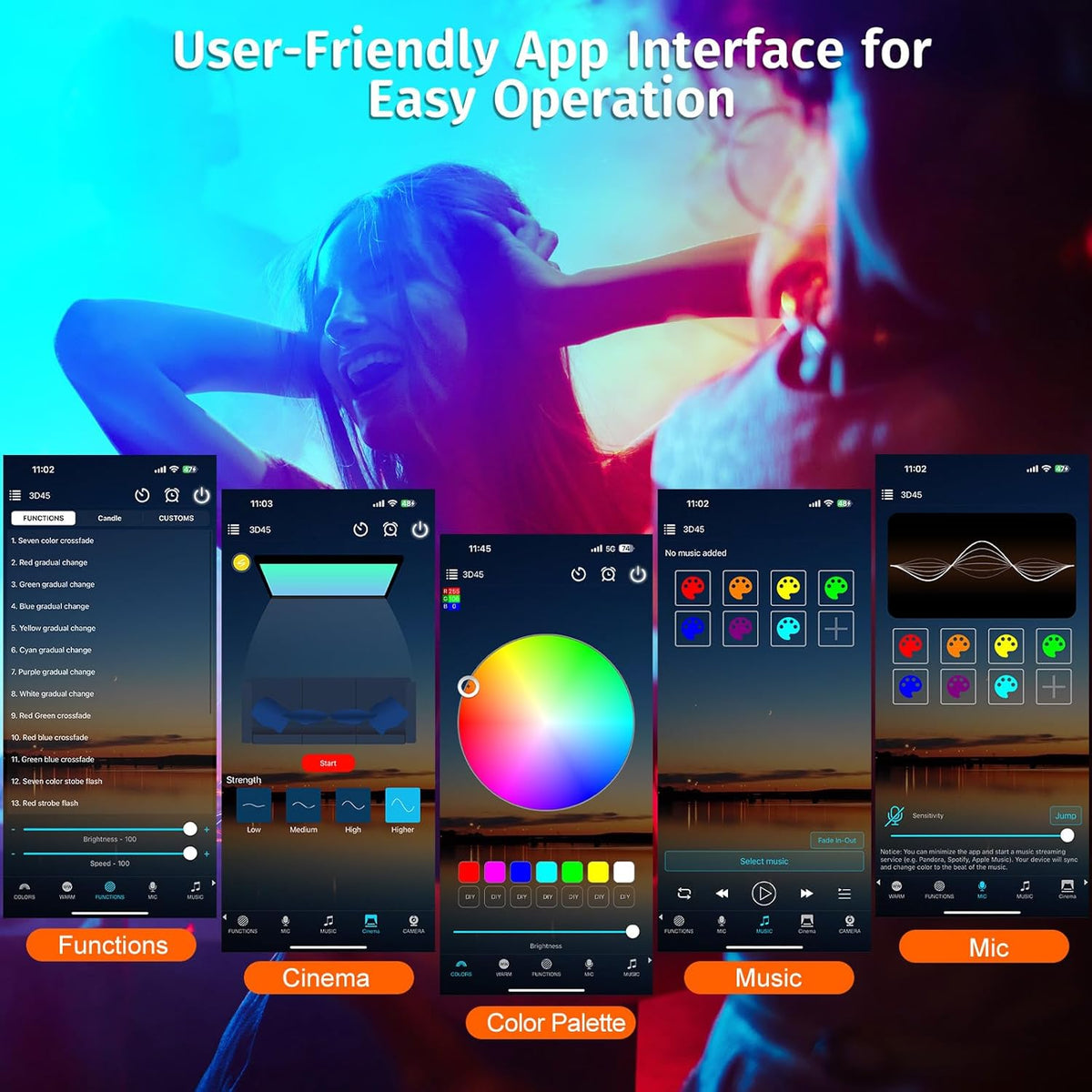 Neroupe Sunset Lamp Projector with APP & Button Control, 360 Degree Rotation Multiple Colors Changing LED Lamp Night Light, Sunset Light for Bedroom Decor/Party/Tiktok Live/Room Decor