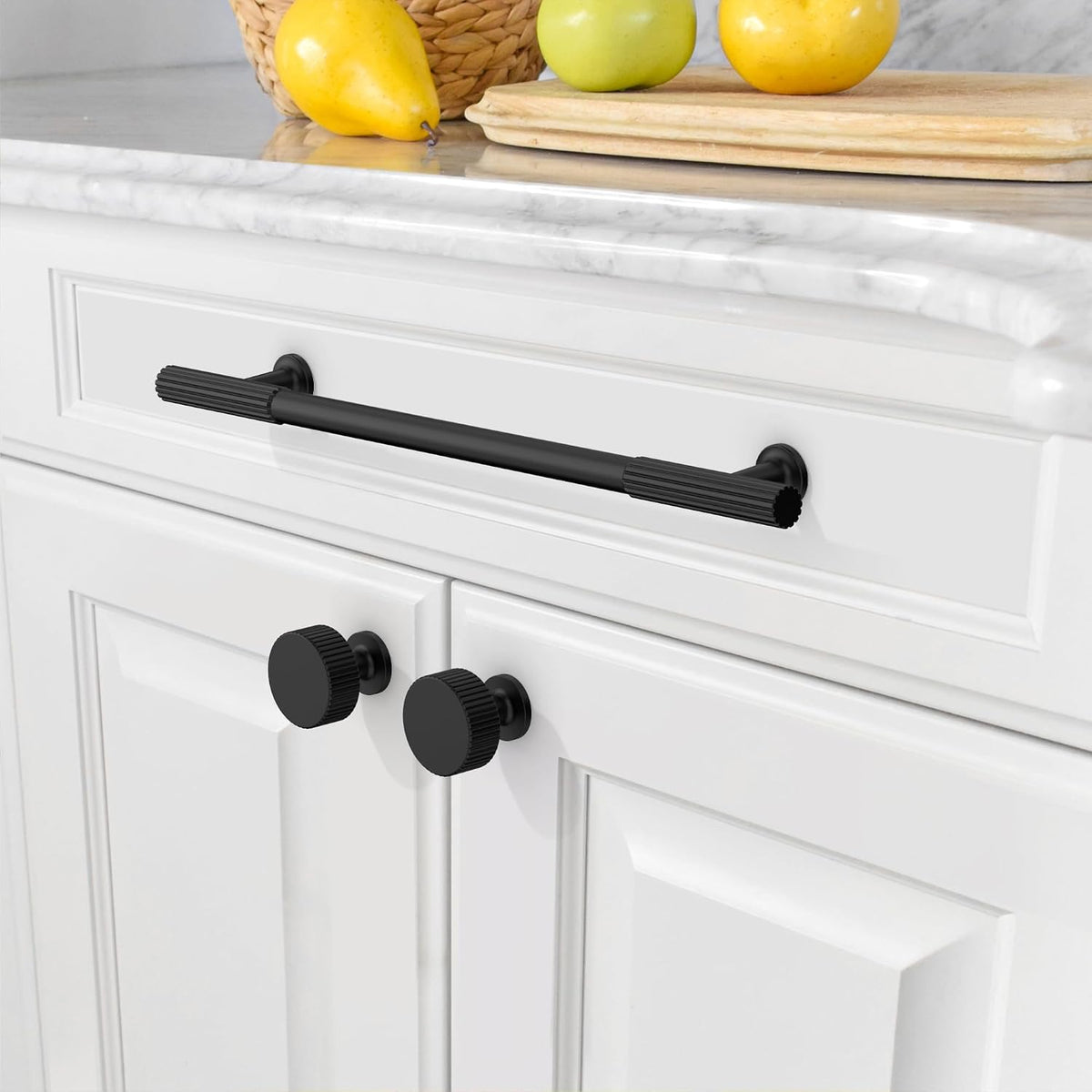 Amerdeco 10 Pack Matte Black Cabinet Pulls 7.5 Inch(192MM) Hole Centers Kitchen Cabinet Handles Hardware Kitchen Handles for Cabinets Cupboard Handles Drawer Pulls ZH0071