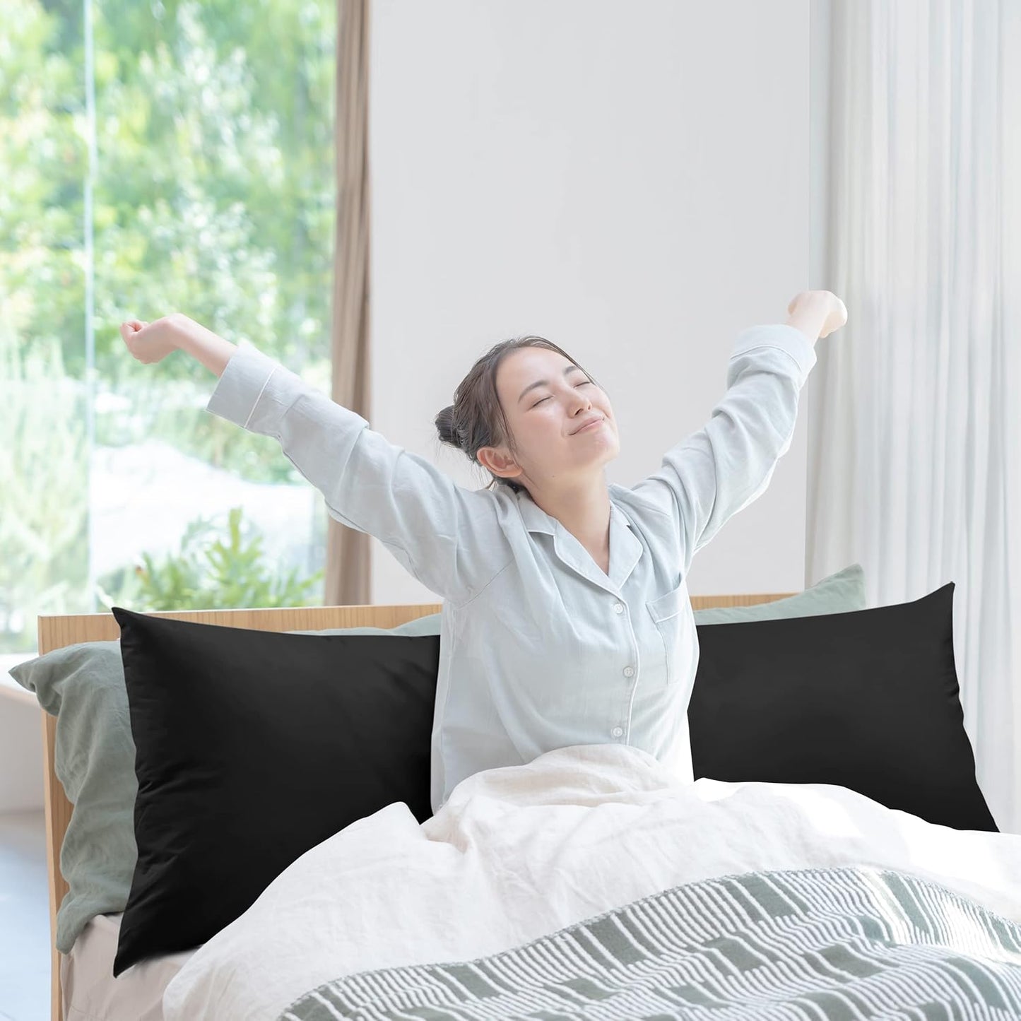 Utopia Bedding Full Body Pillow for Adults (Black, 20 x 54 Inch), Long Pillow Insert for Sleeping, Ideal for Side Sleepers