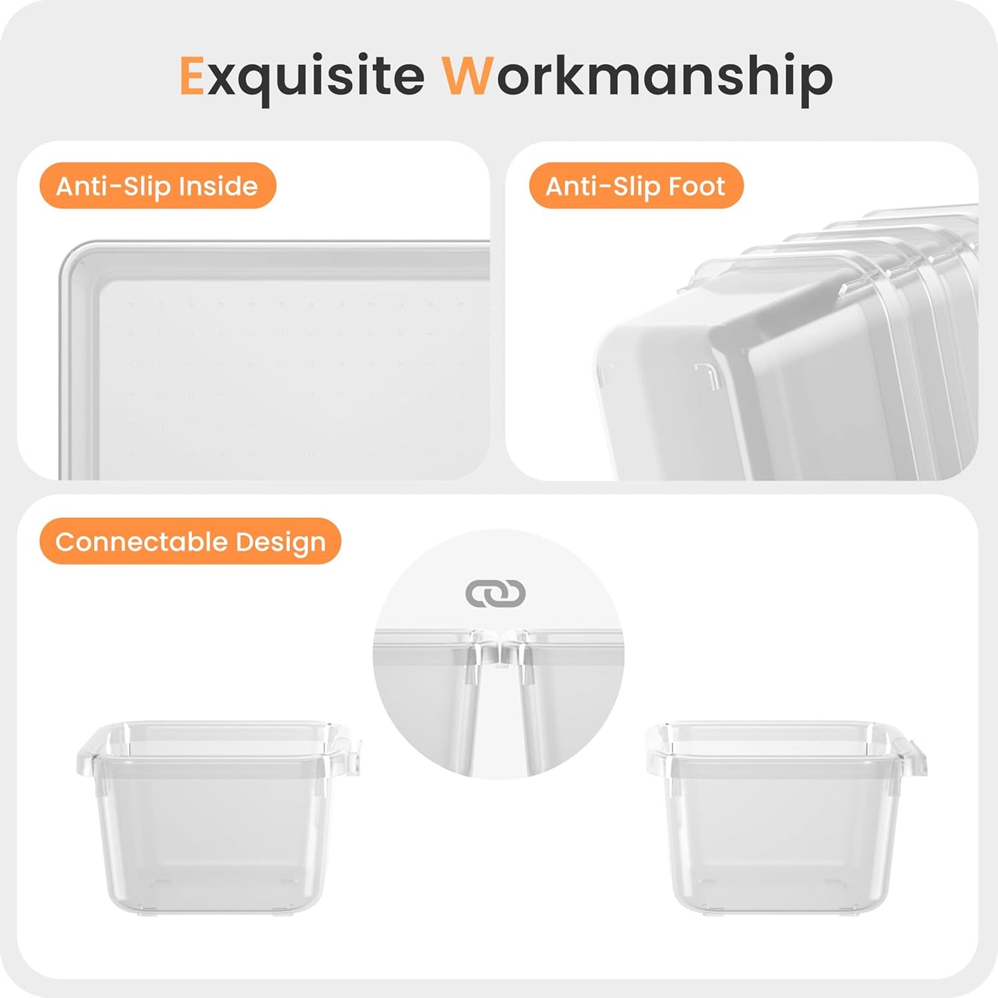 A-LuGei 【Military Grade】 Drawer Organizer, 【𝟱𝗦𝗶𝘇𝗲】 Makeup organizer, 【Holds 177 Items】 Bathroom Organizers and Storage, Organization and Storage, Desk Drawer Organizer for Vanity (Clear)