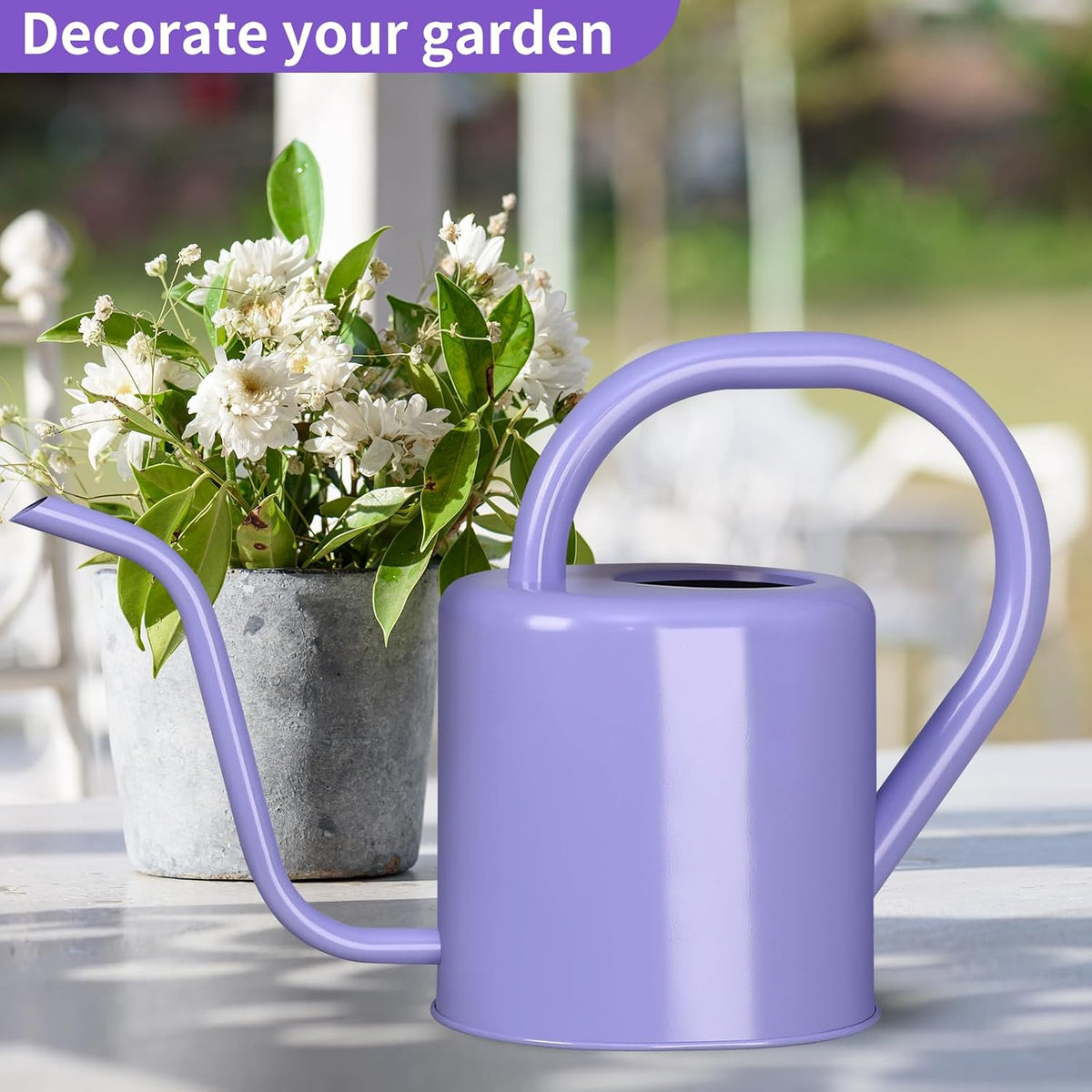 Watering Can, Stainless Steel Watering Can for Indoor & Outdoor Plants, 1L/35oz Long Spout Water Can with Handle, Rust-Proof Plant Watering Pot for House Plants, Garden Flowers
