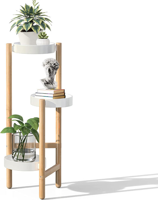 Wisuce Bamboo Plant Stand Indoor, 3 Tier Tall Corner Plant Shelf Table