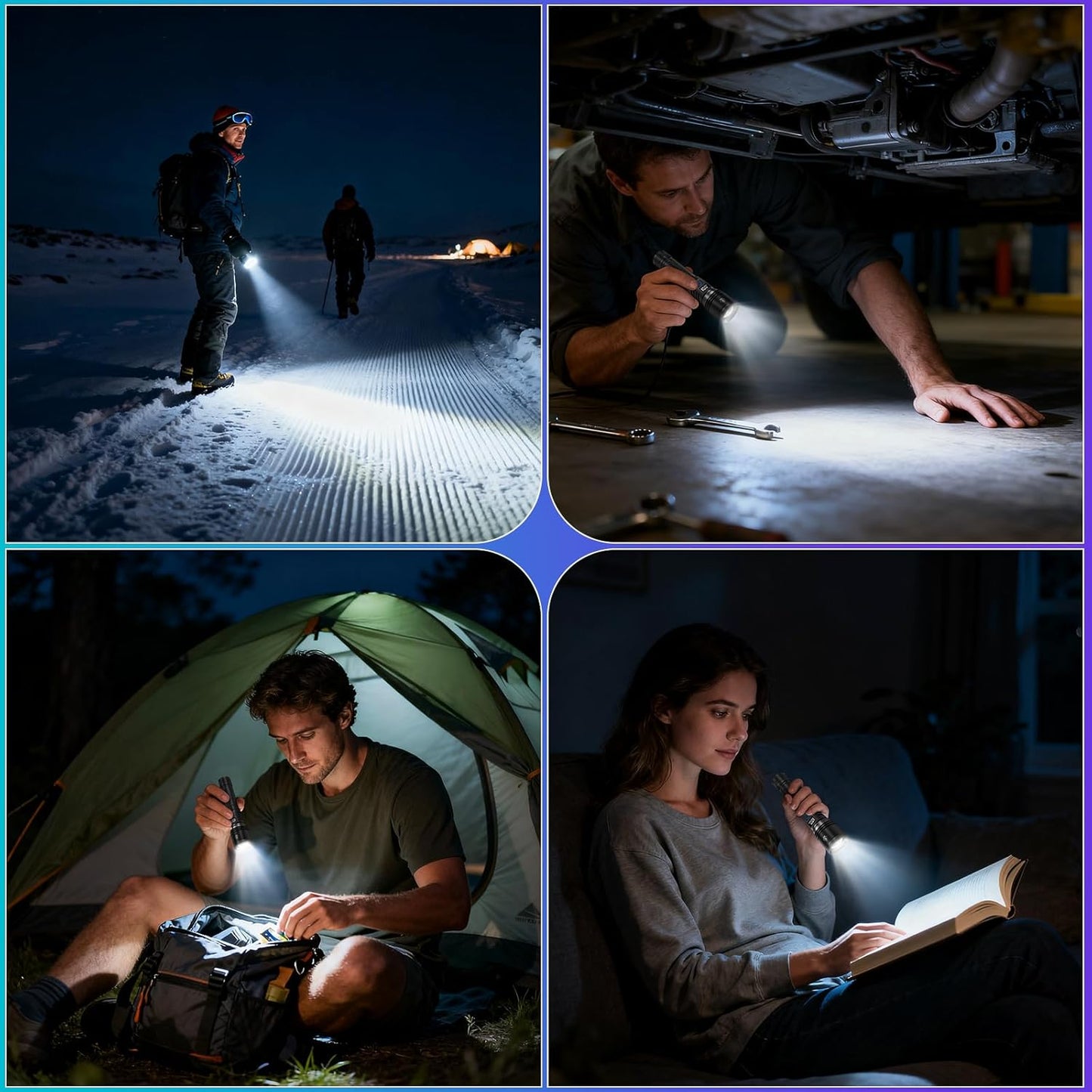 Rechargeable Flashlights High Lumens 2Pack, 5Modes Super Bright Flashlight Rechargeable, LED Flashlight Powerful, Handheld Tactical Flash Lights for Home Emergencies Camping Essentials, Gifts for Men