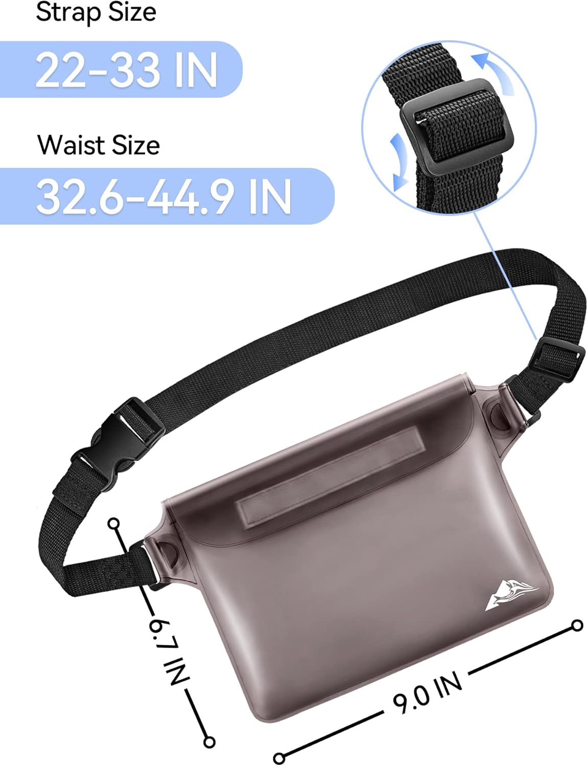 HEETA Waterproof Fanny Pack, Waterproof Pouch Dry Bag 2-Pack for Phone Passport Purse, Adjustable Waist Strap for Swimming Kayaking Boating Paddle Board Accessories Cruise Beach Camping Essentials