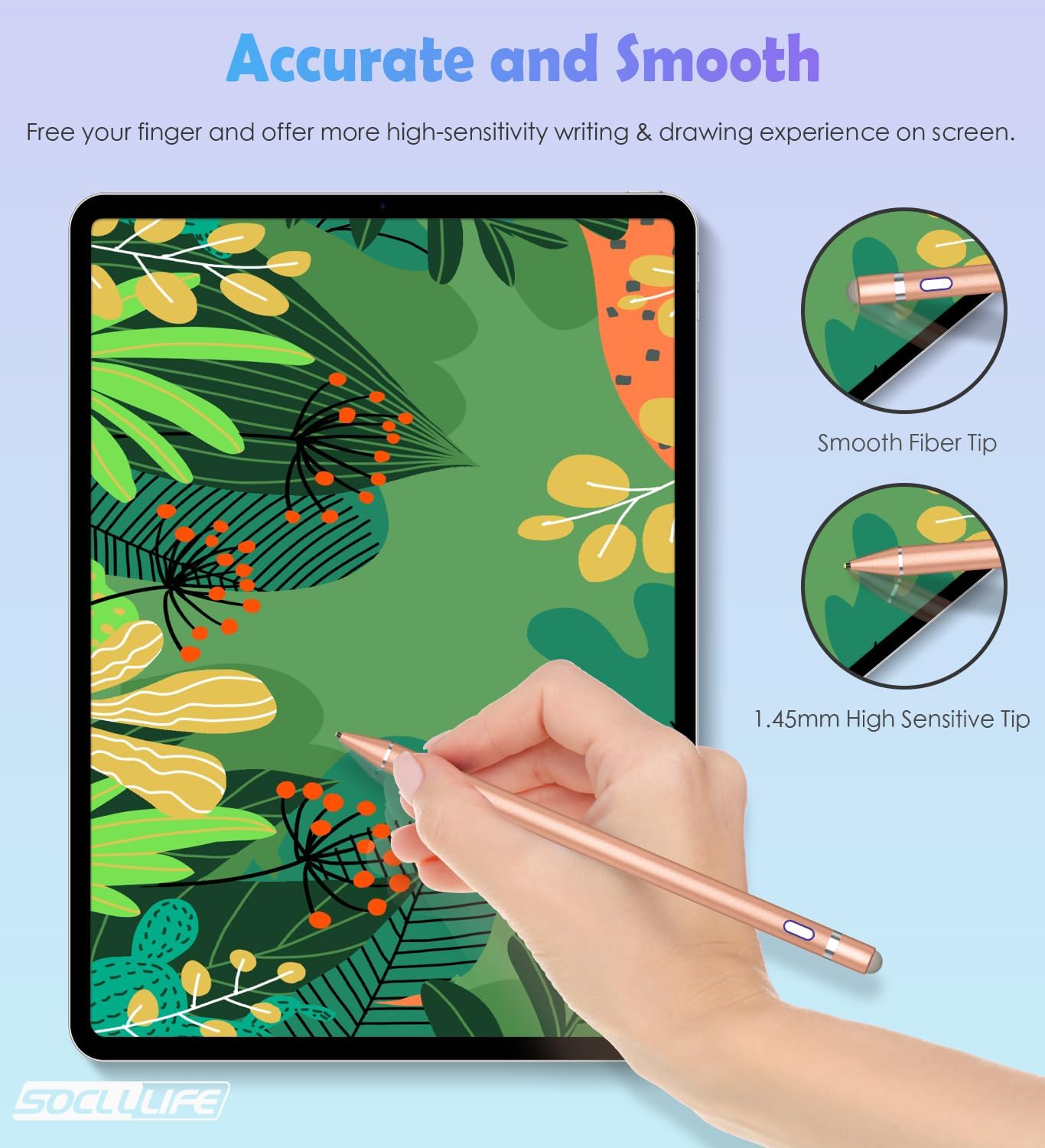 Active Stylus Pen for Touch Screens, Dual Pen Tips for Drawing & Writing, High-Precision Universal Digital Pencil for A-pple i-Phone 17/16/15/14/13/12, Tablet, Phone, Sam-Sung, K-indle, i-Pad, Orange