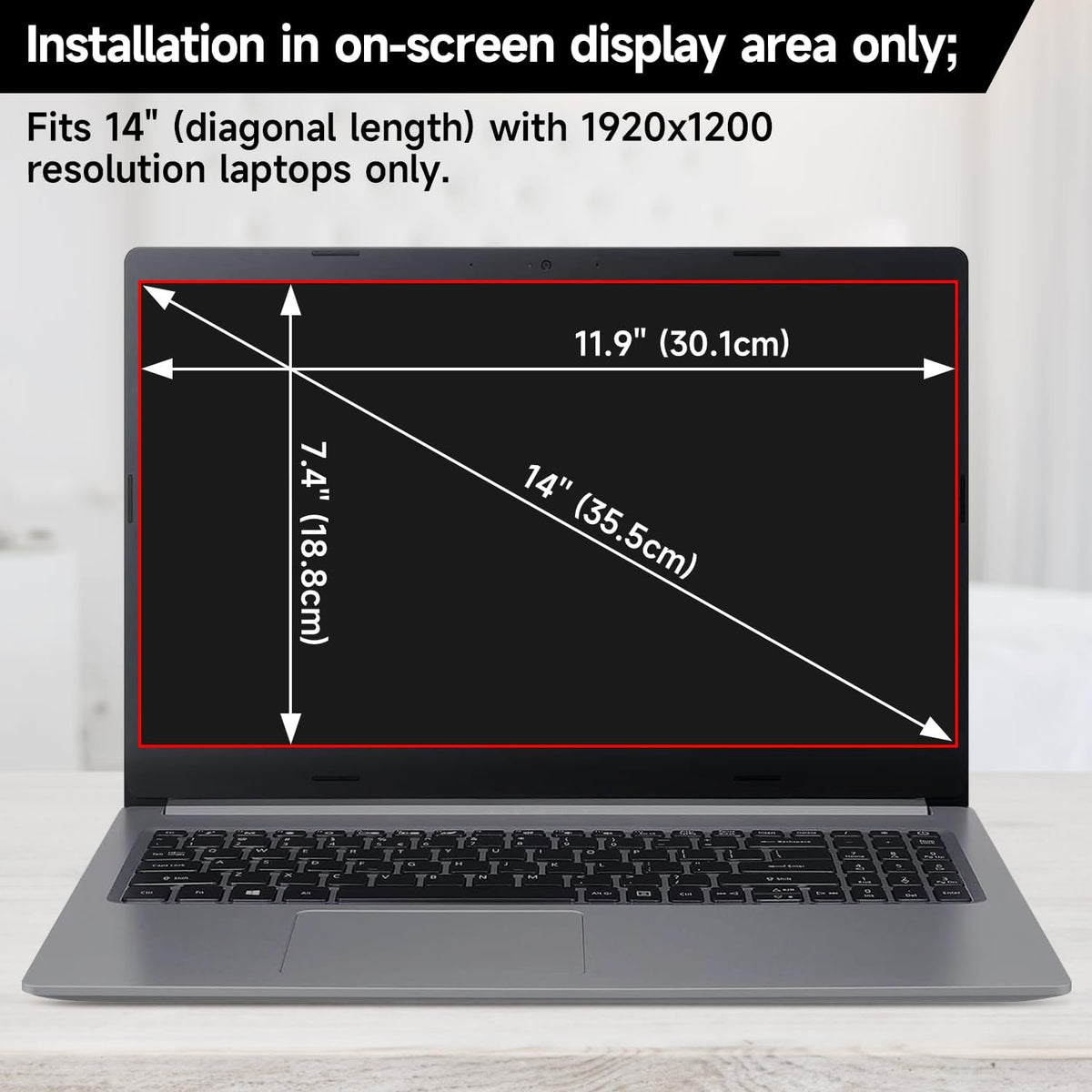 14 Inch 16:10 Laptop Privacy Screen Filter, Anti Blue Light Glare & Anti Scratch Computer Privacy Shield for 14" with 1920x1200 Aspect Ratio Laptop