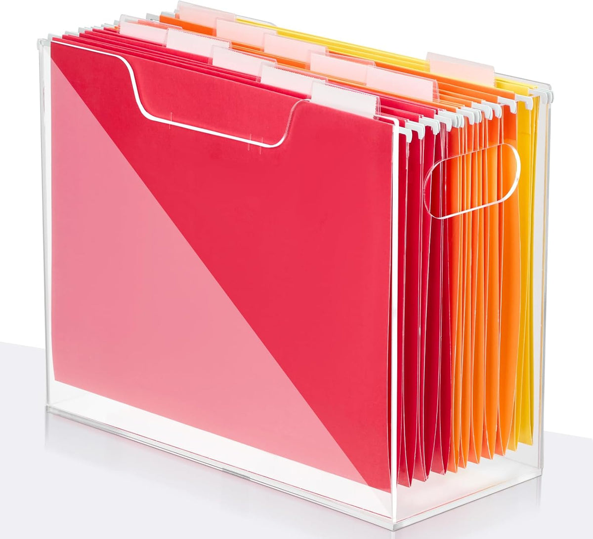 Jumyee Clear Acrylic File Folder Organizer with Handle